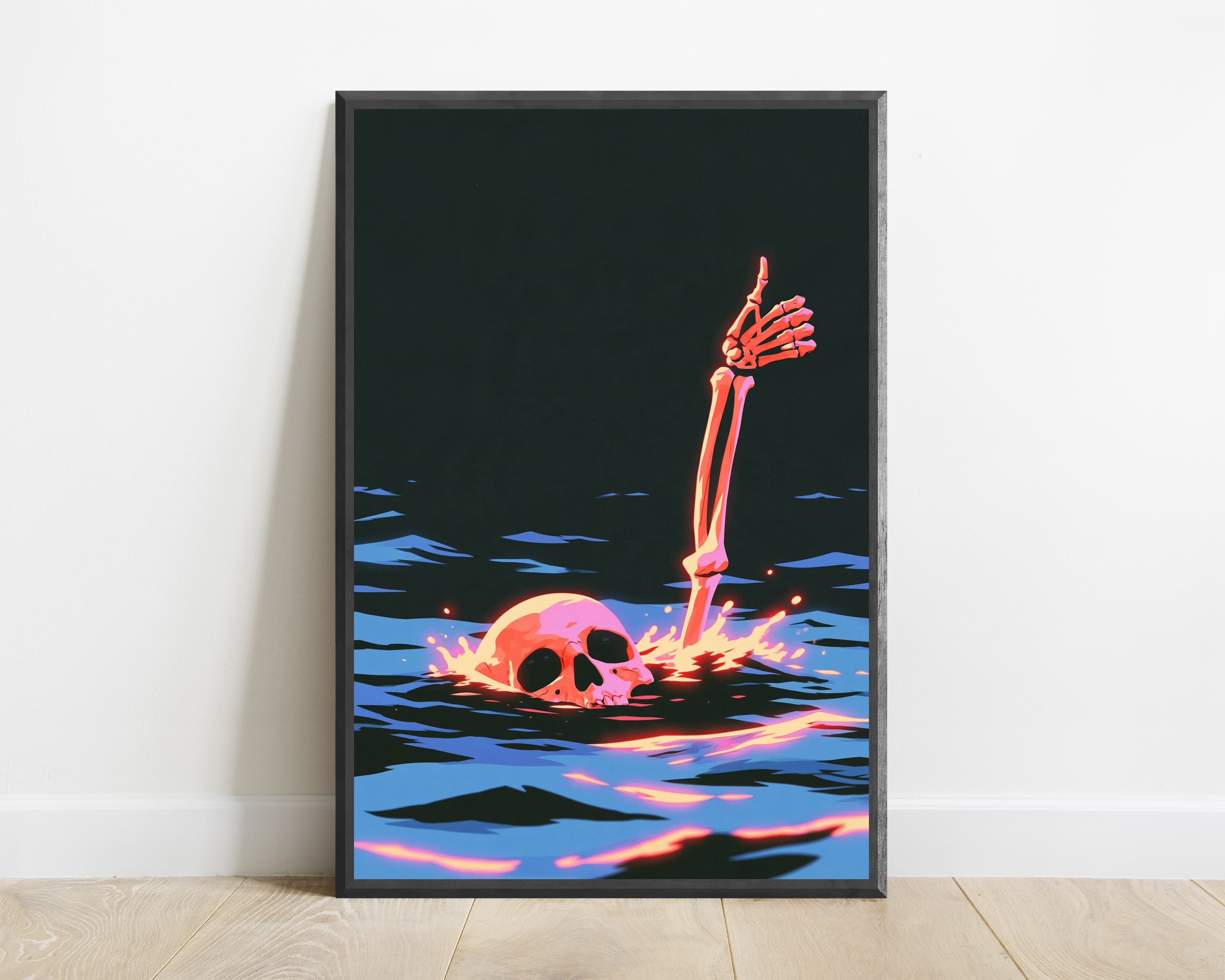Skeleton Hand Rising from Skull — view 1