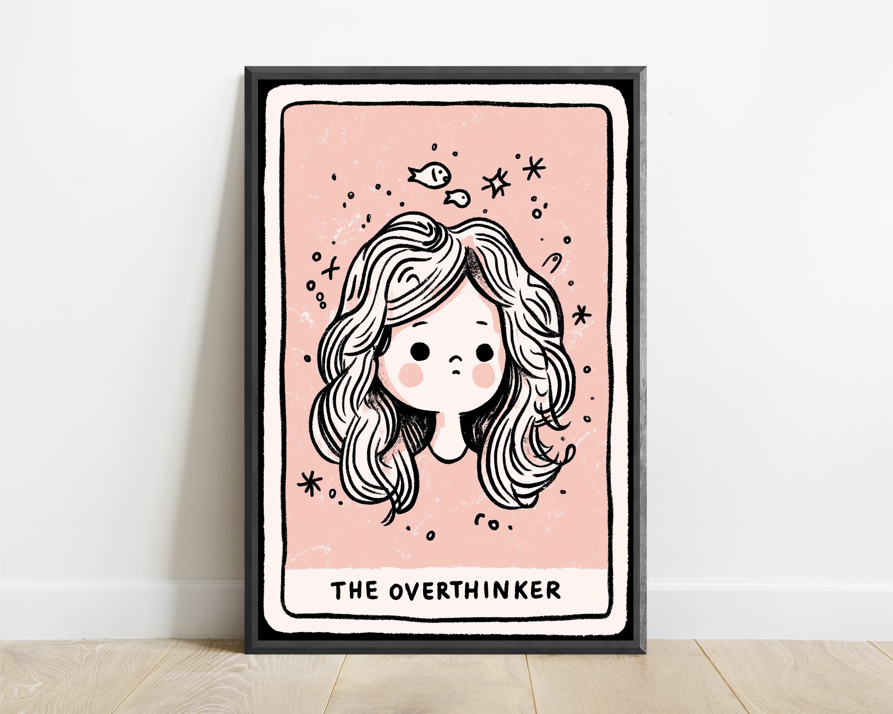 The Overthinker Girl Fish Stars Print — view 1
