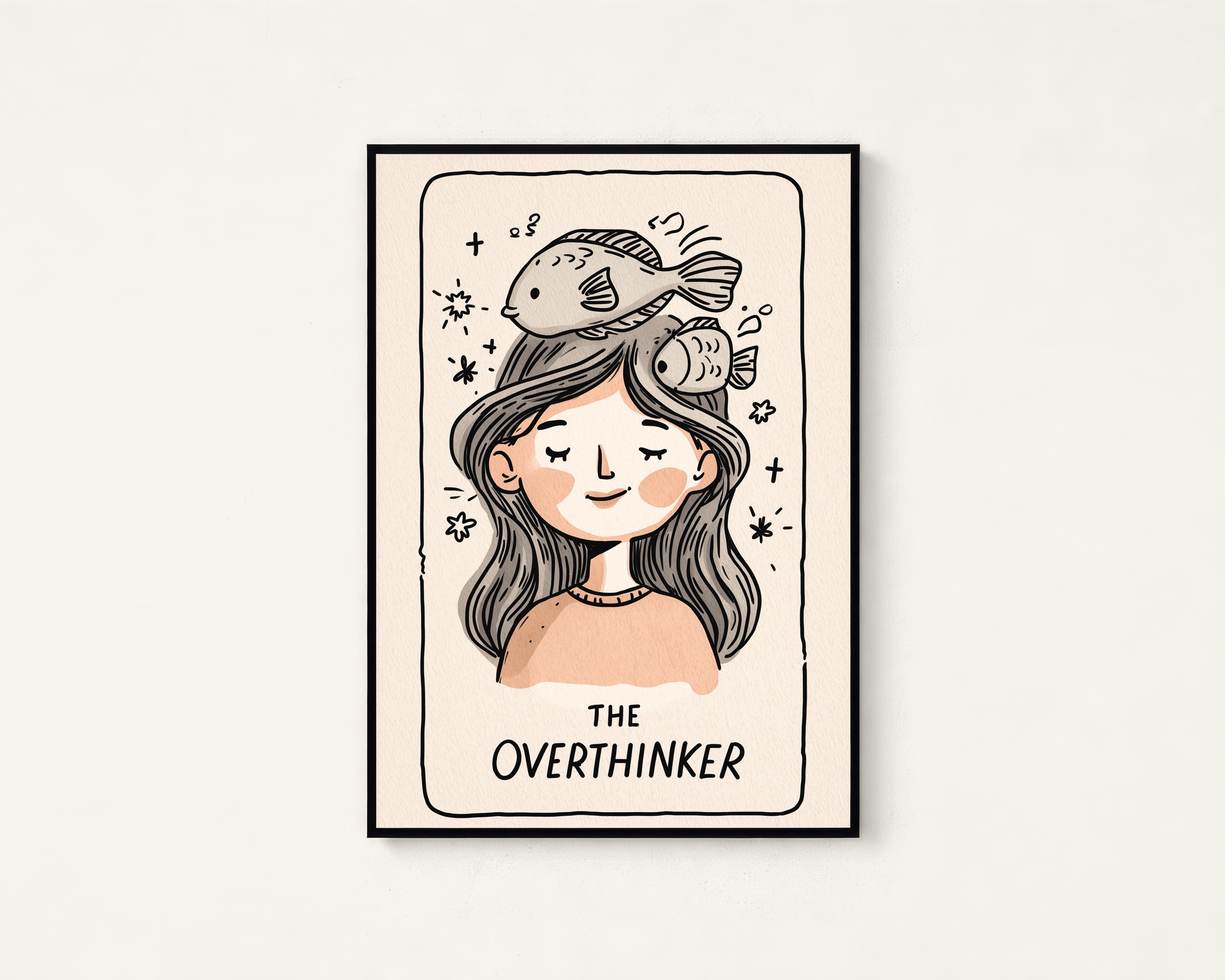 The Overthinker Girl with Fish Crown