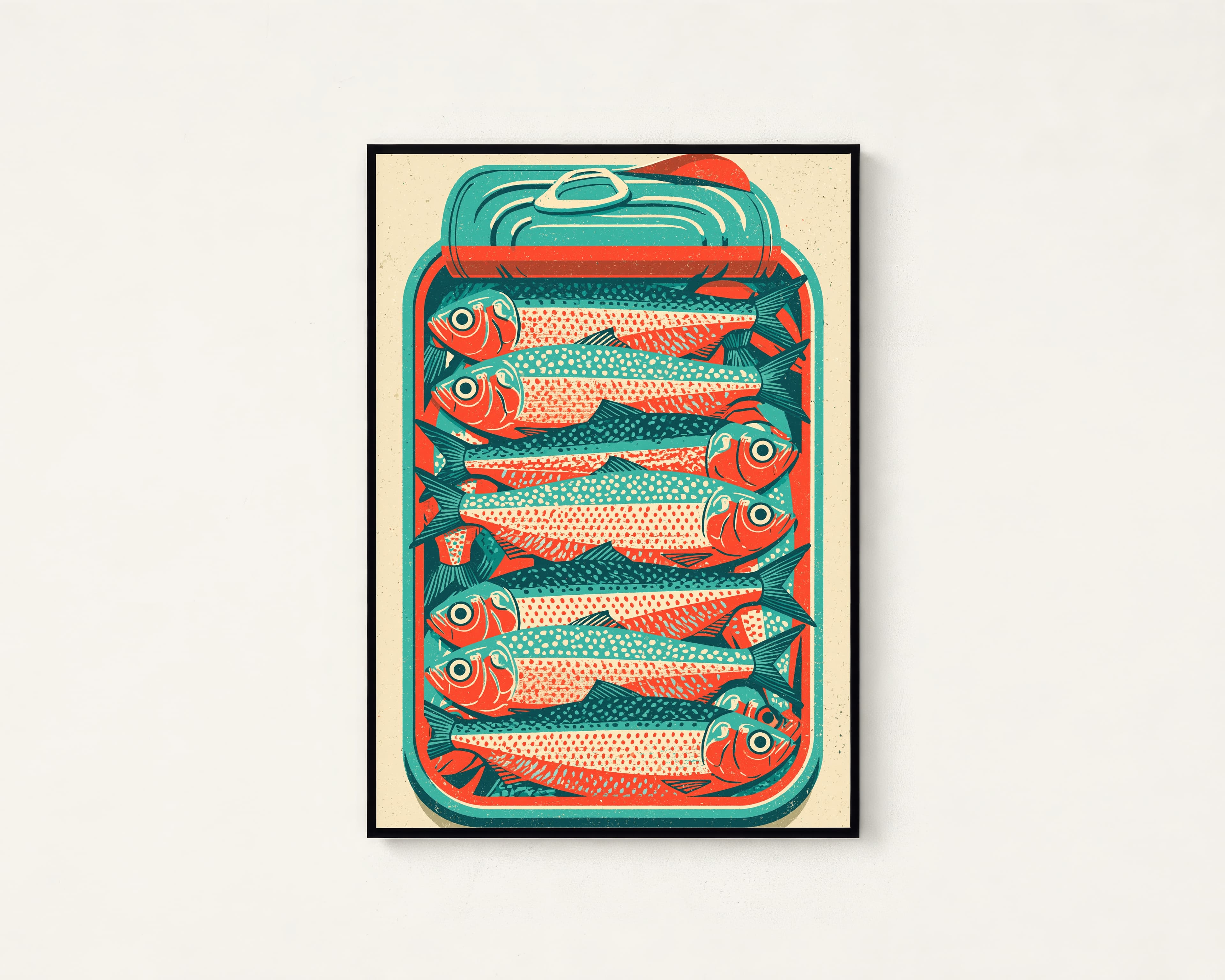 Tin of Fish Retro Art Print