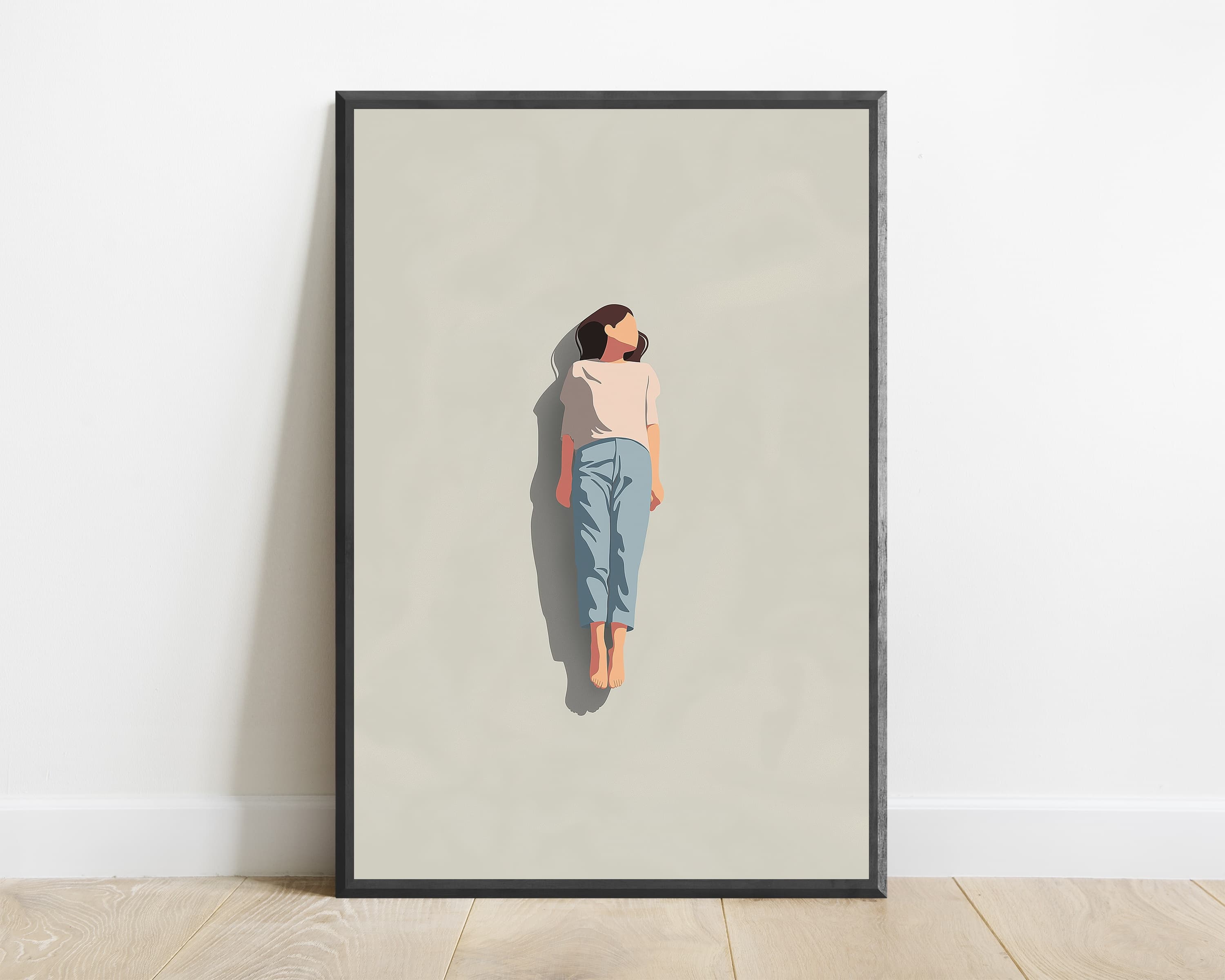Woman Looking Back Minimalist Portrait — view 1