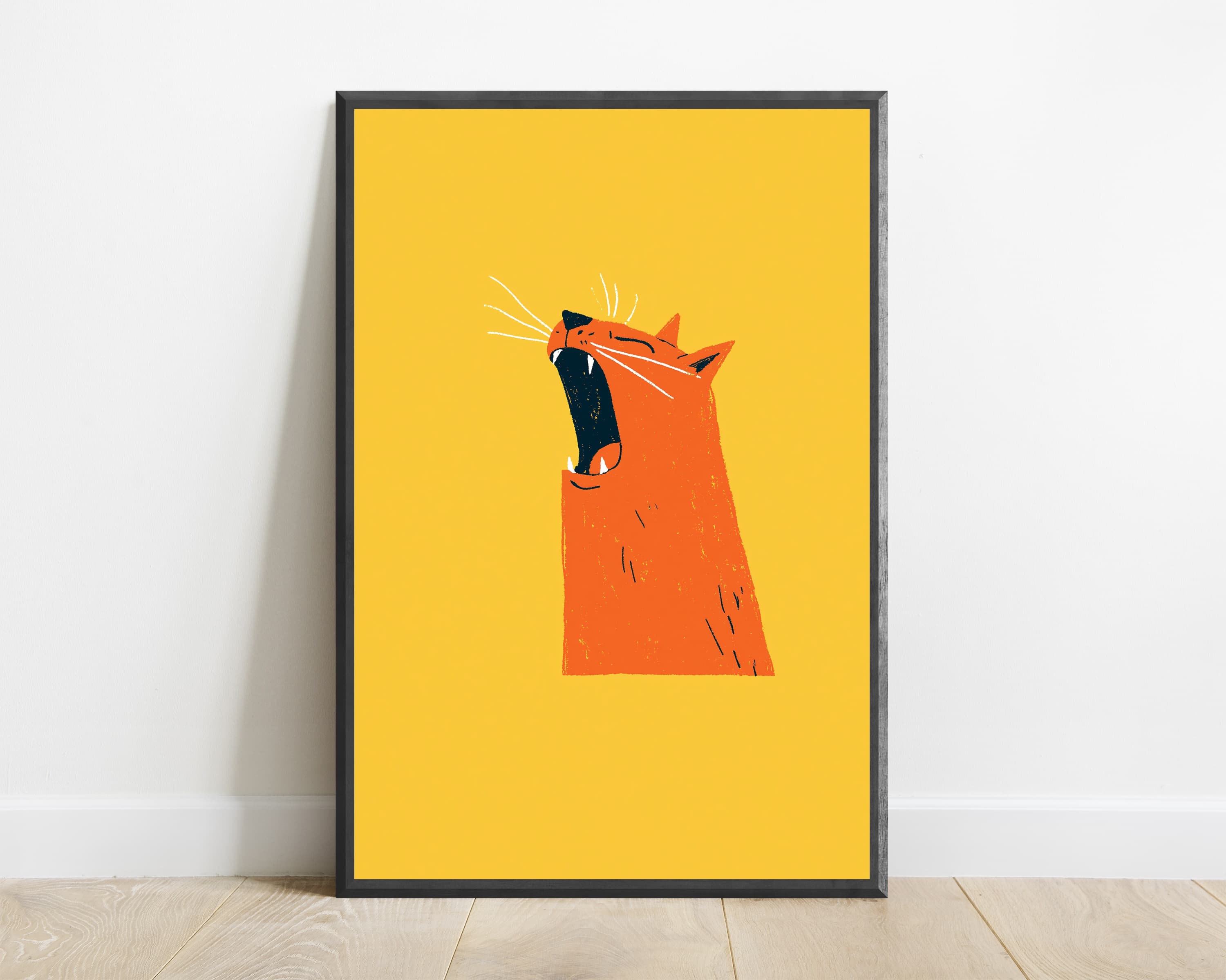 Yawning Orange Cat Pop Art Print