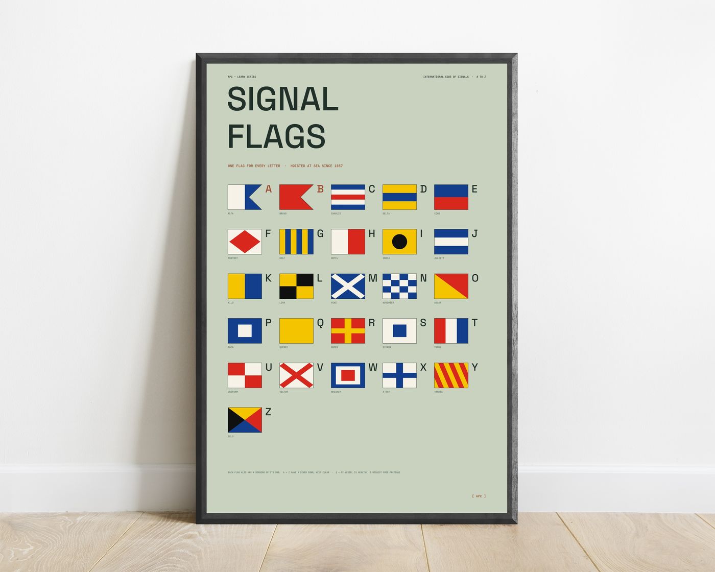 International Signal Flags A-Z Chart in Sage — view 1