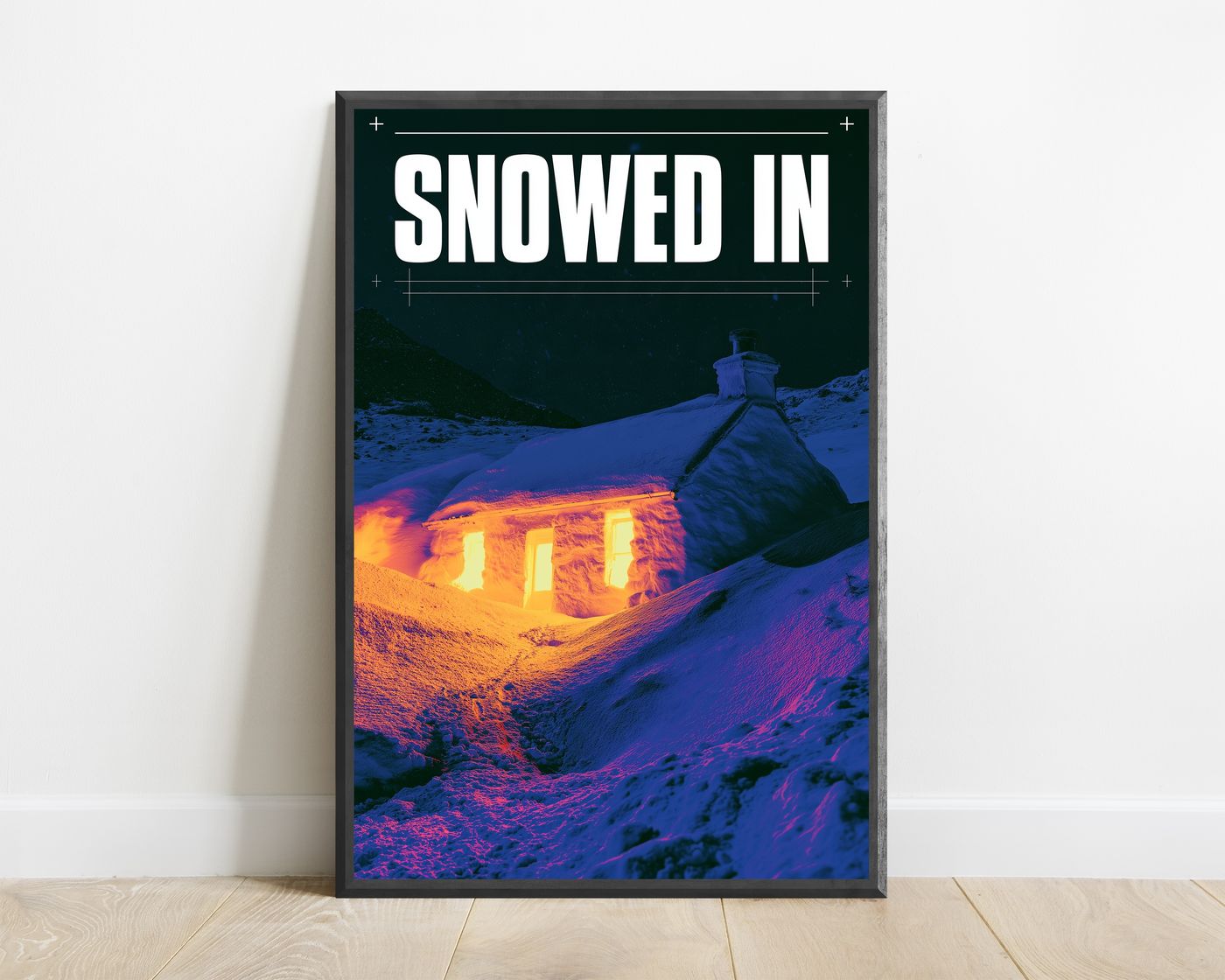 Snowed In Cabin Thermal Art Print — view 1