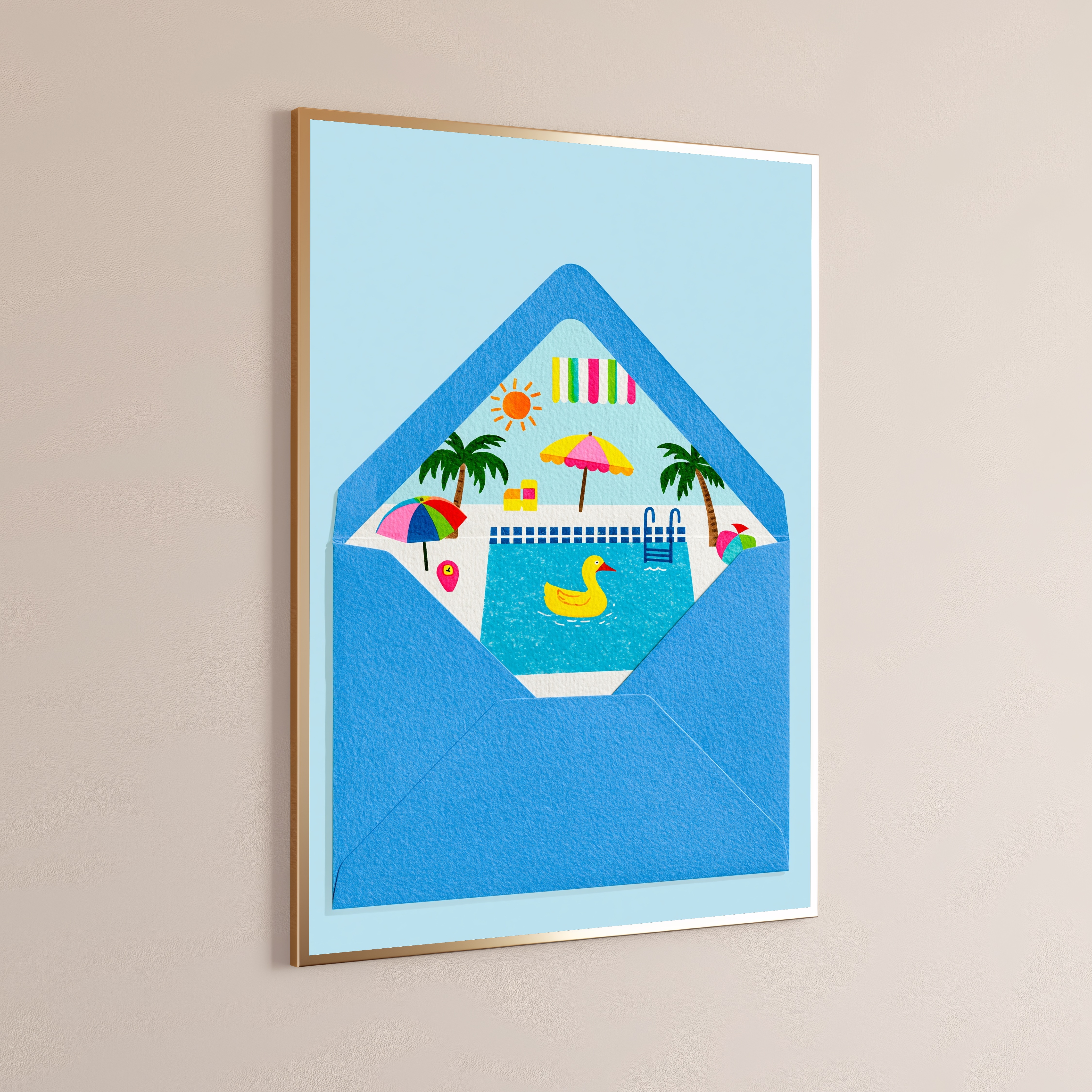 Beach Holiday Poolside Pop Art