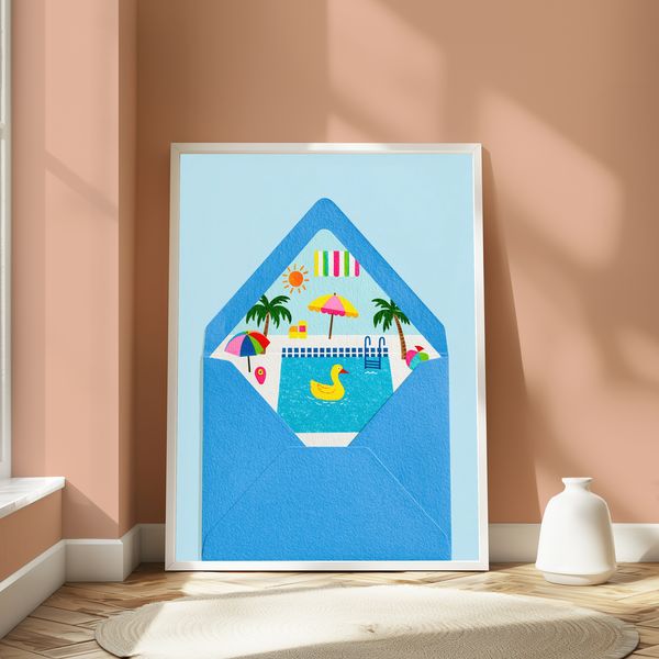 Beach Poolside Pop Art Print