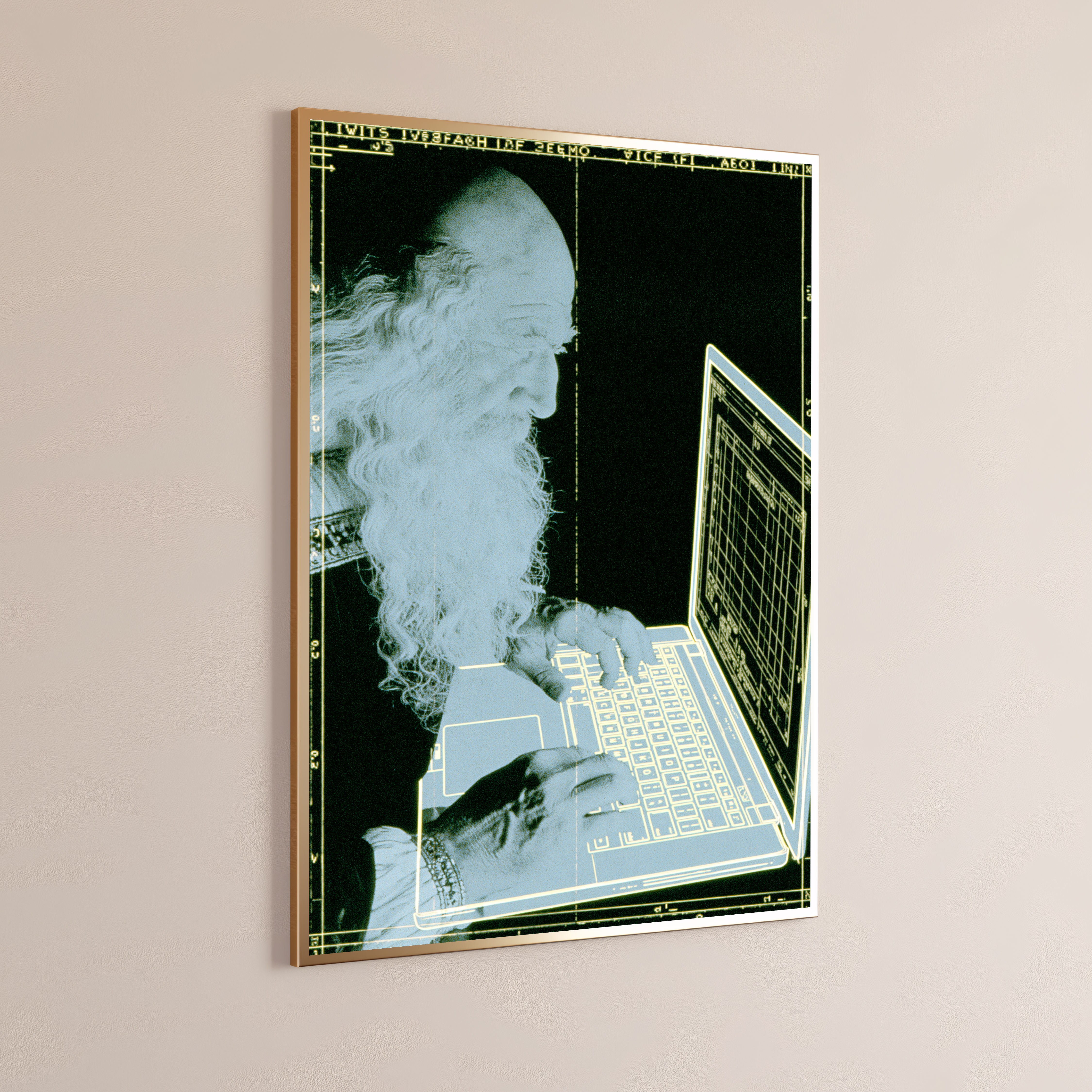 Bearded Sage Computer Programmer Pop Art Print