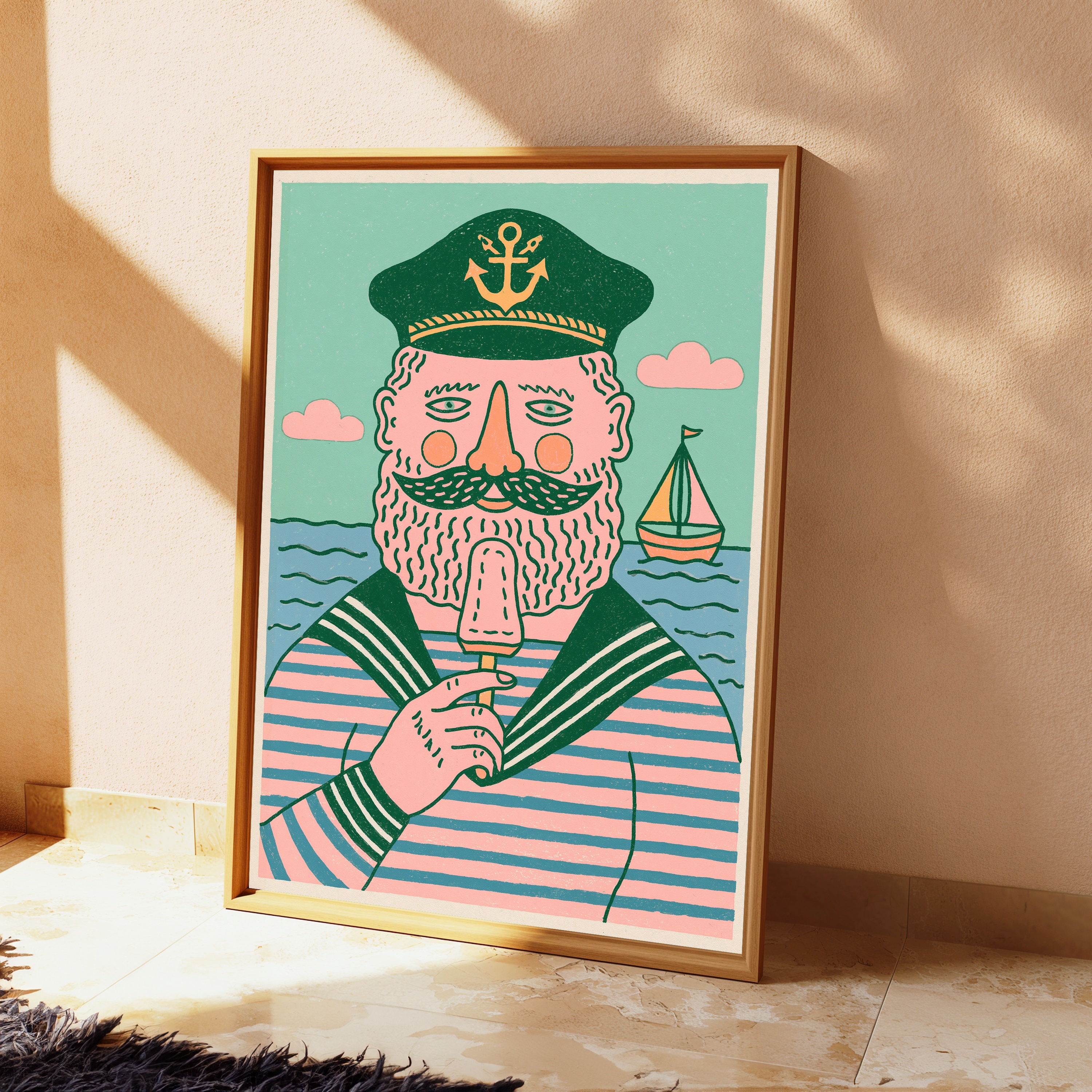 Bearded Sailor Captain Portrait Print view 2