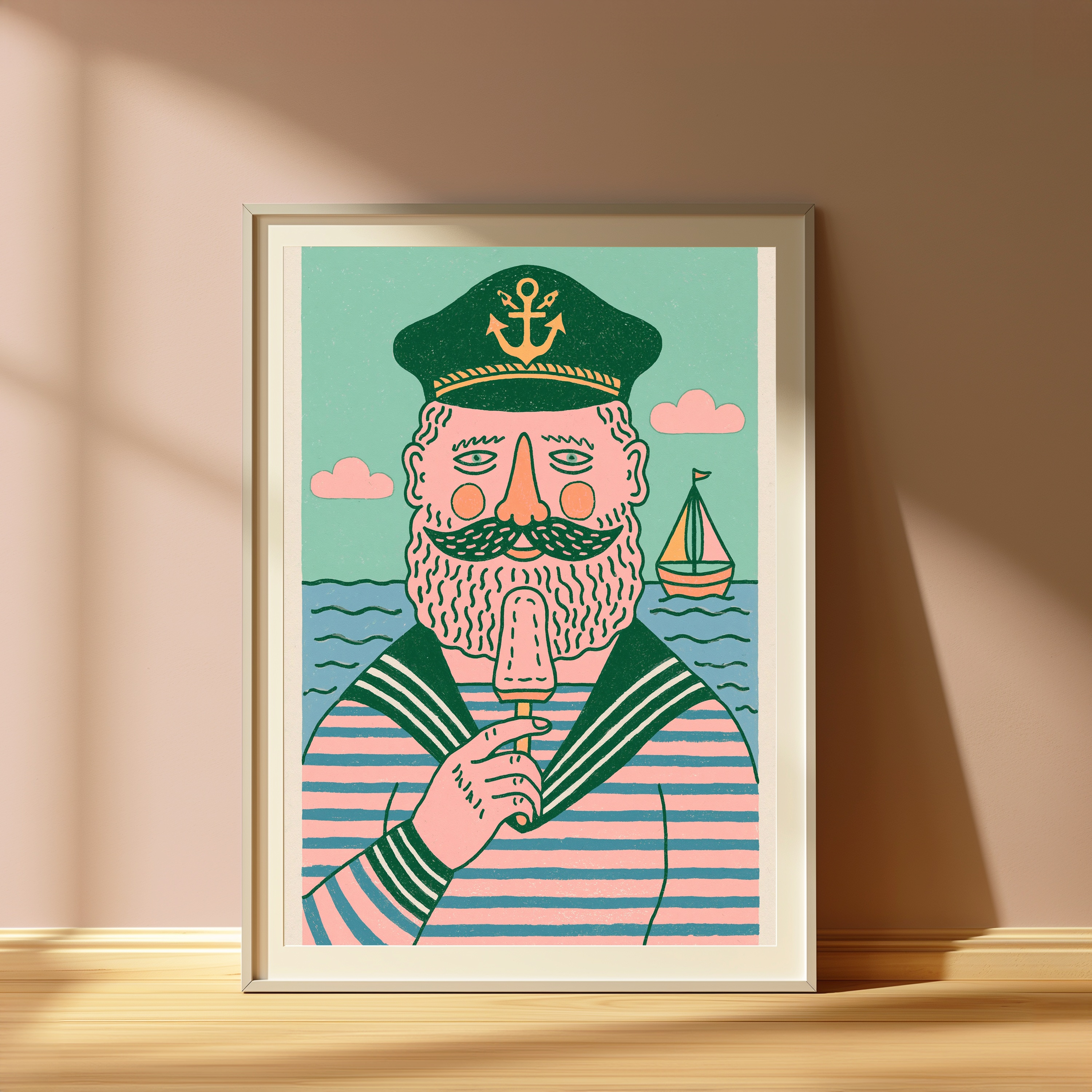 Bearded Sailor Captain Portrait Print view 4