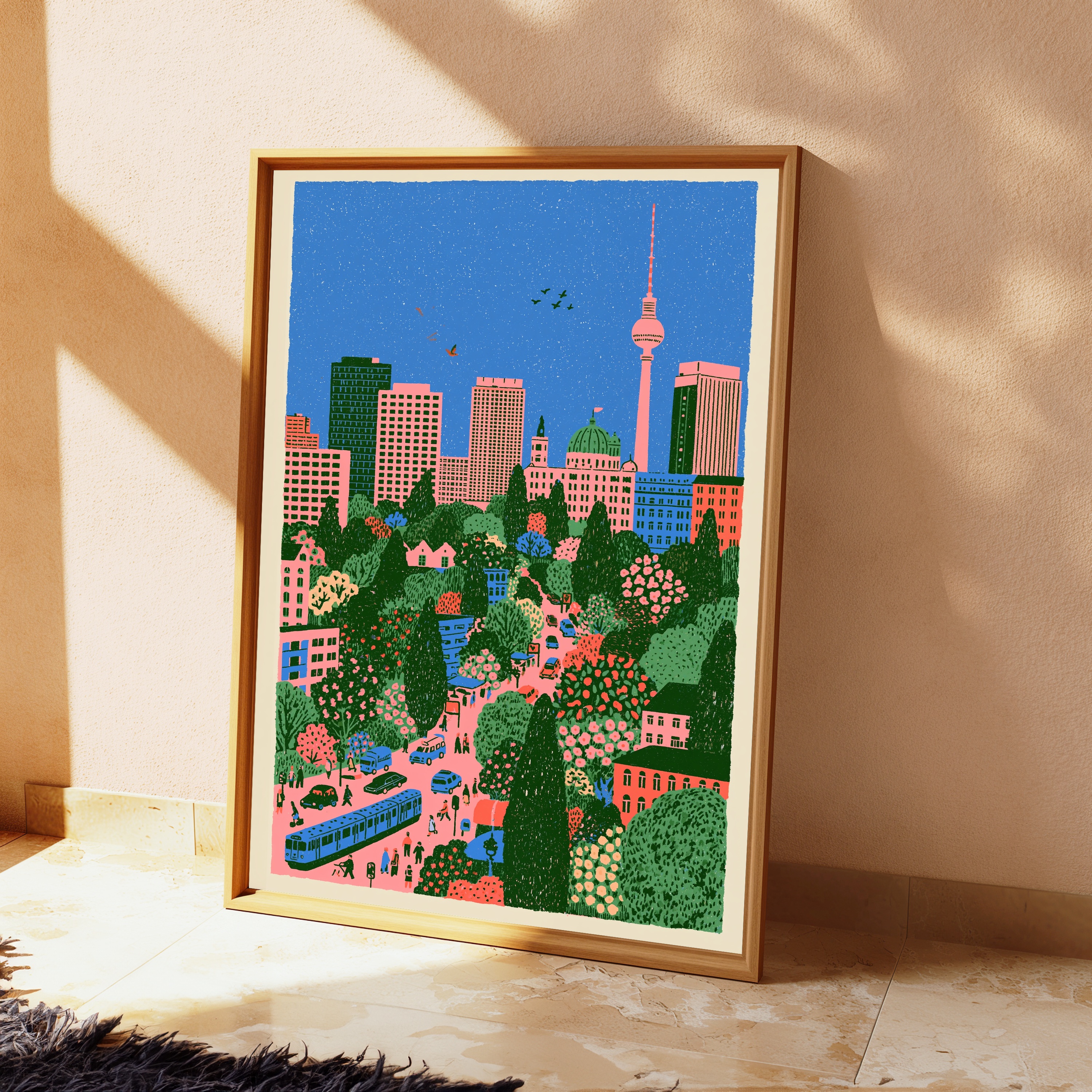 Berlin Cityscape Urban Garden Pop Art Print view 2