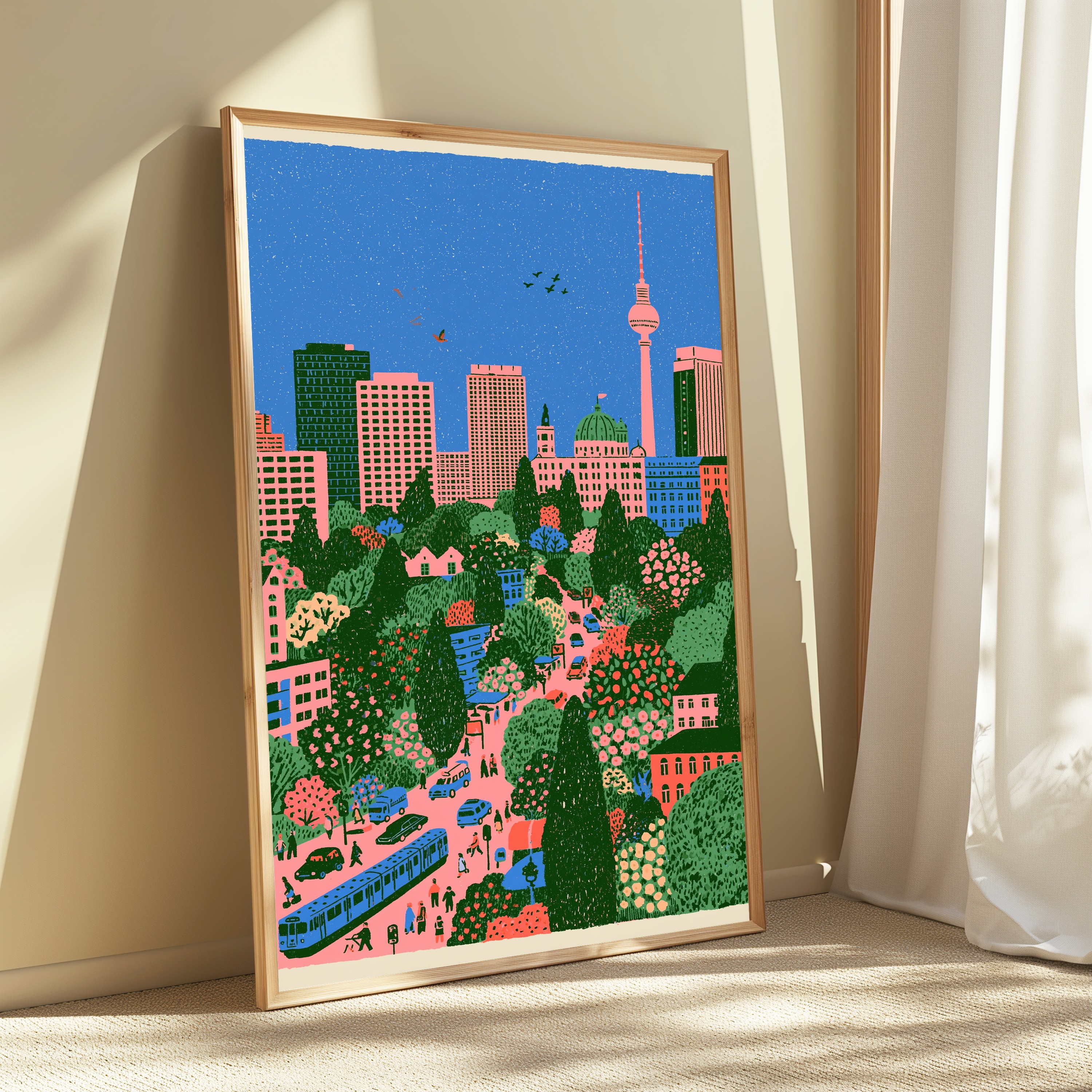Berlin Cityscape Urban Garden Pop Art Print view 3