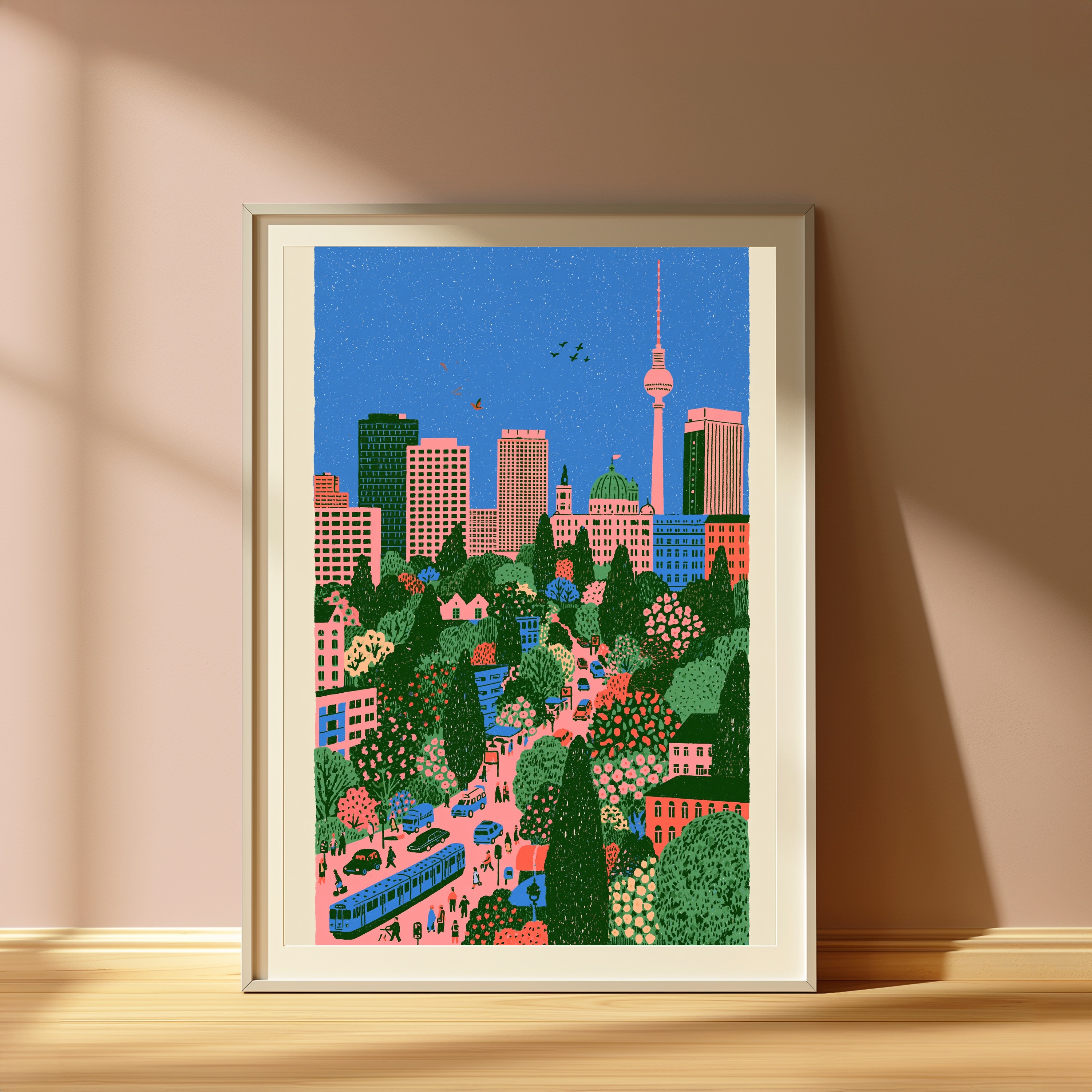 Berlin Cityscape Urban Garden Pop Art Print view 4