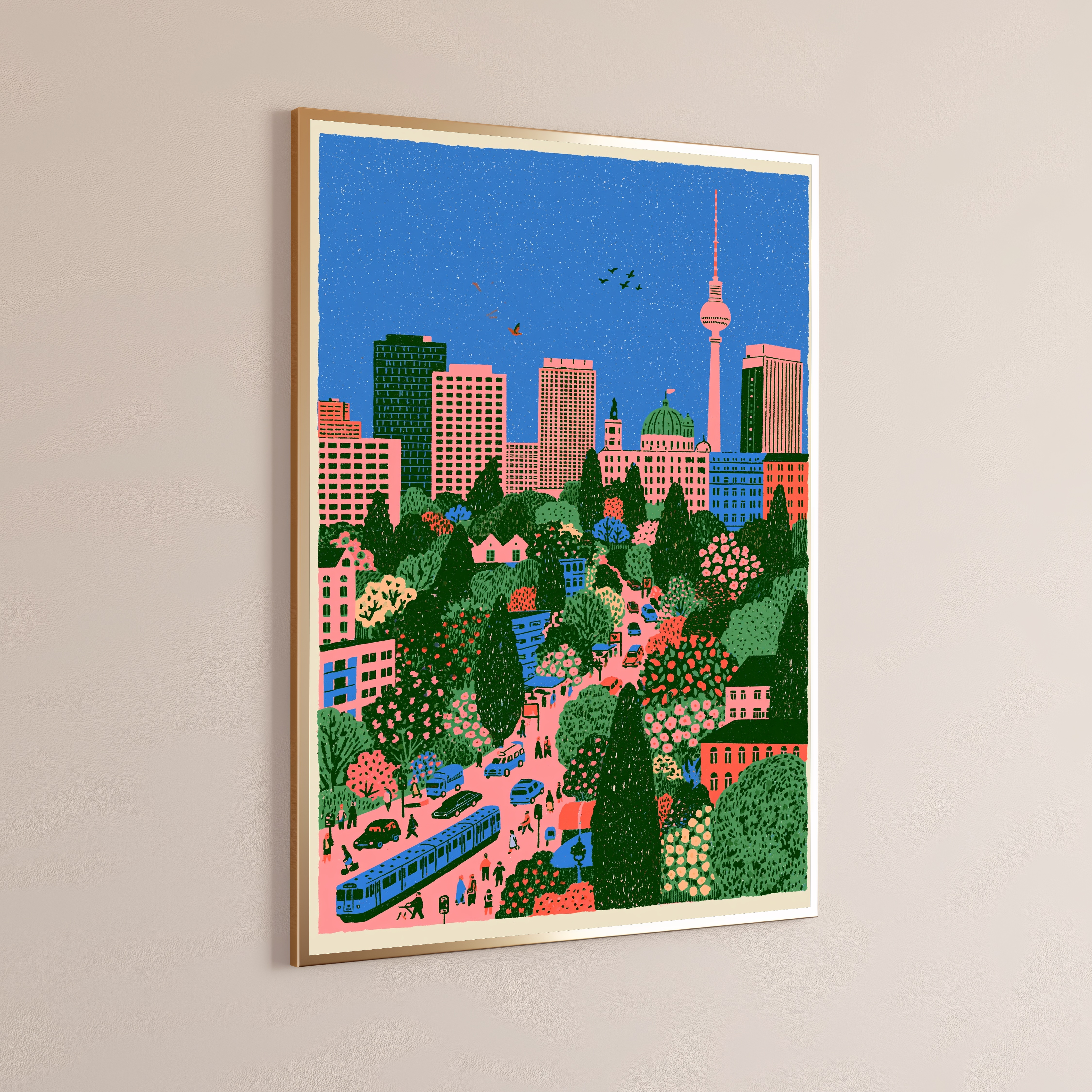 Berlin Cityscape Urban Garden Pop Art Print