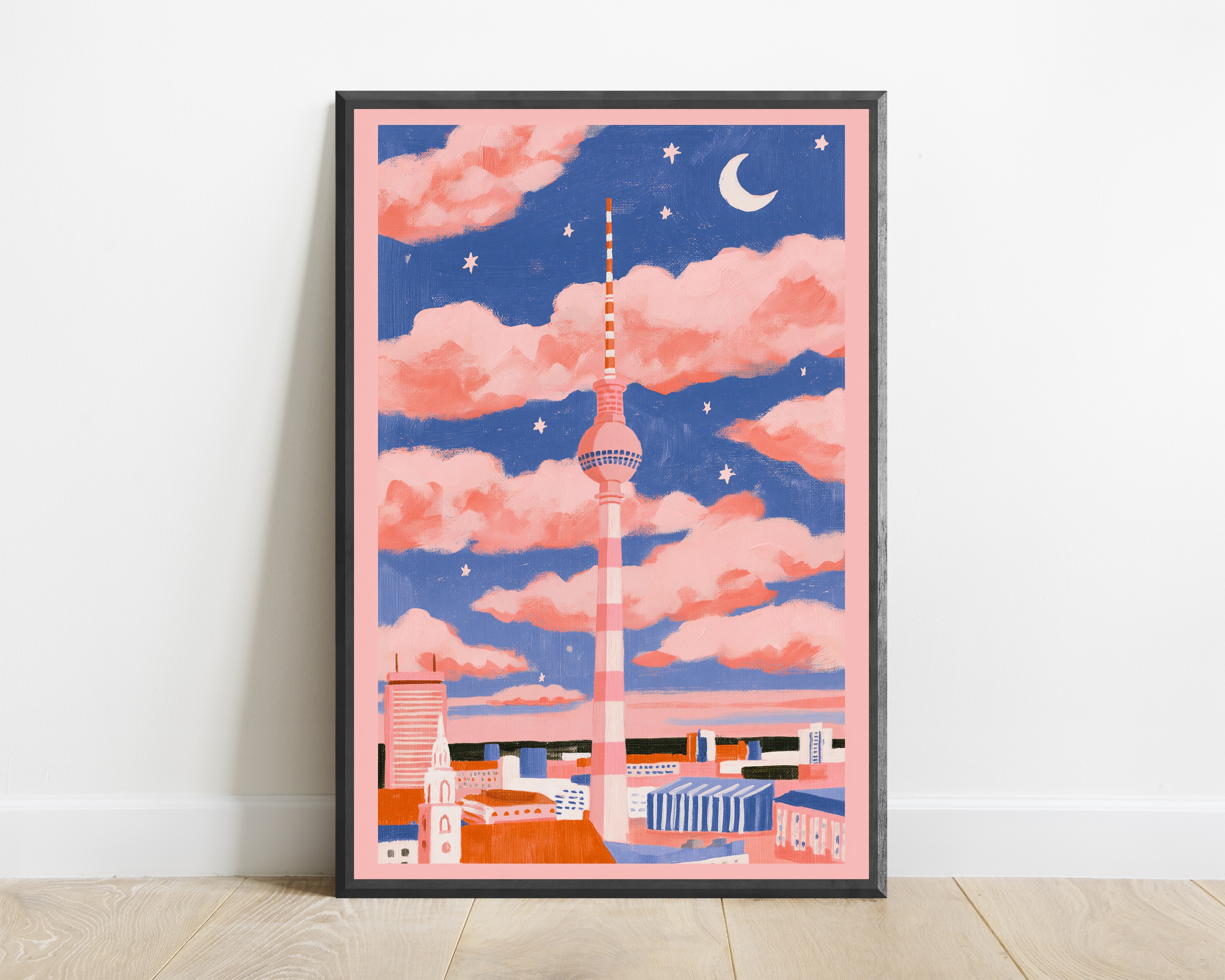 Berlin TV Tower Night Sky — view 1