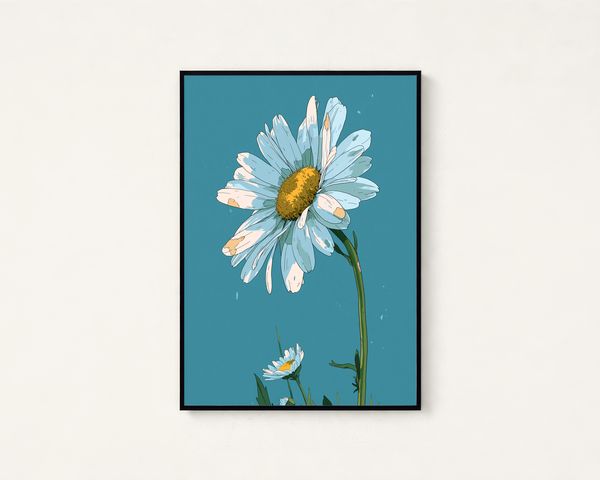 Blue Daisy Pop Art Print