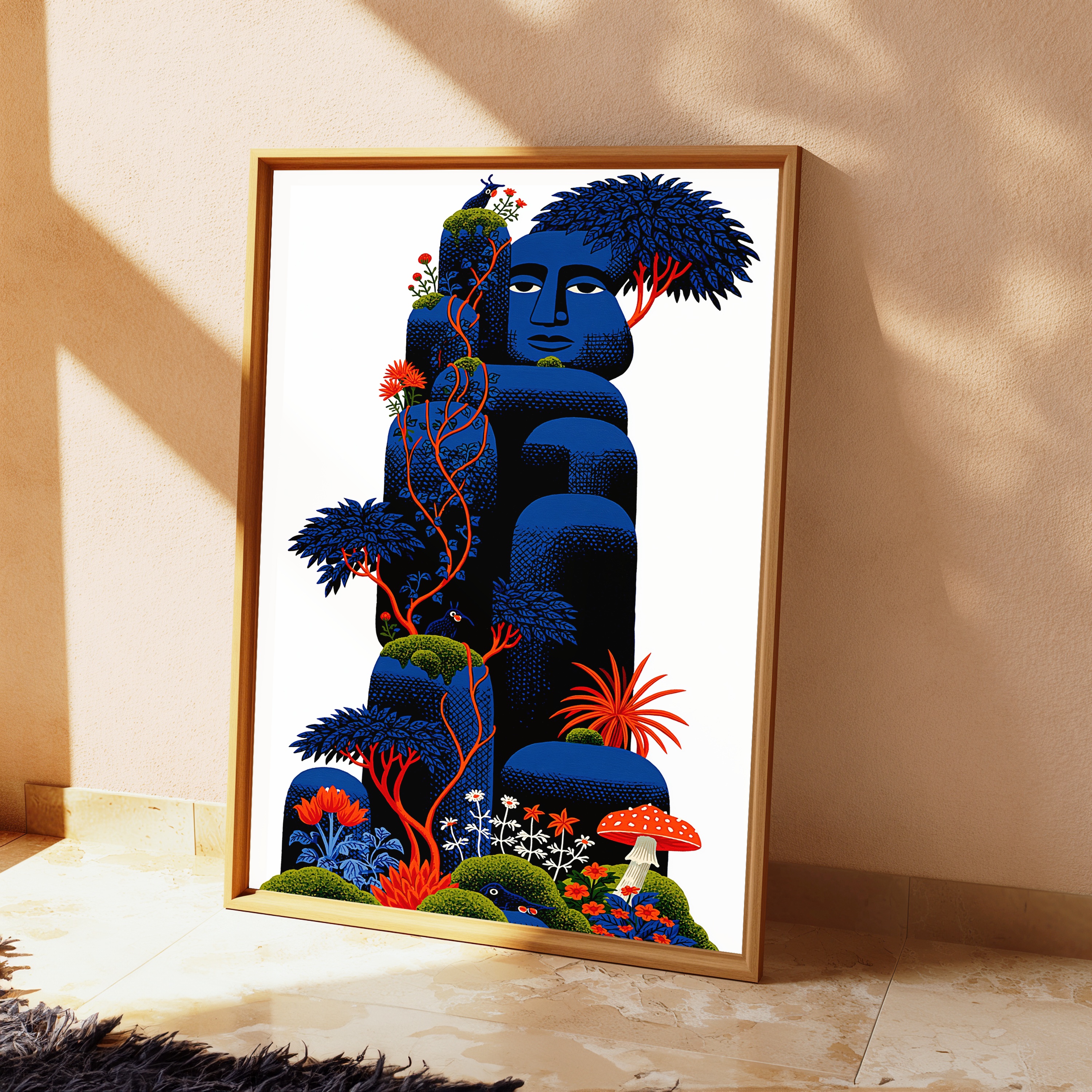 Blue Forest Head Portrait Print view 2