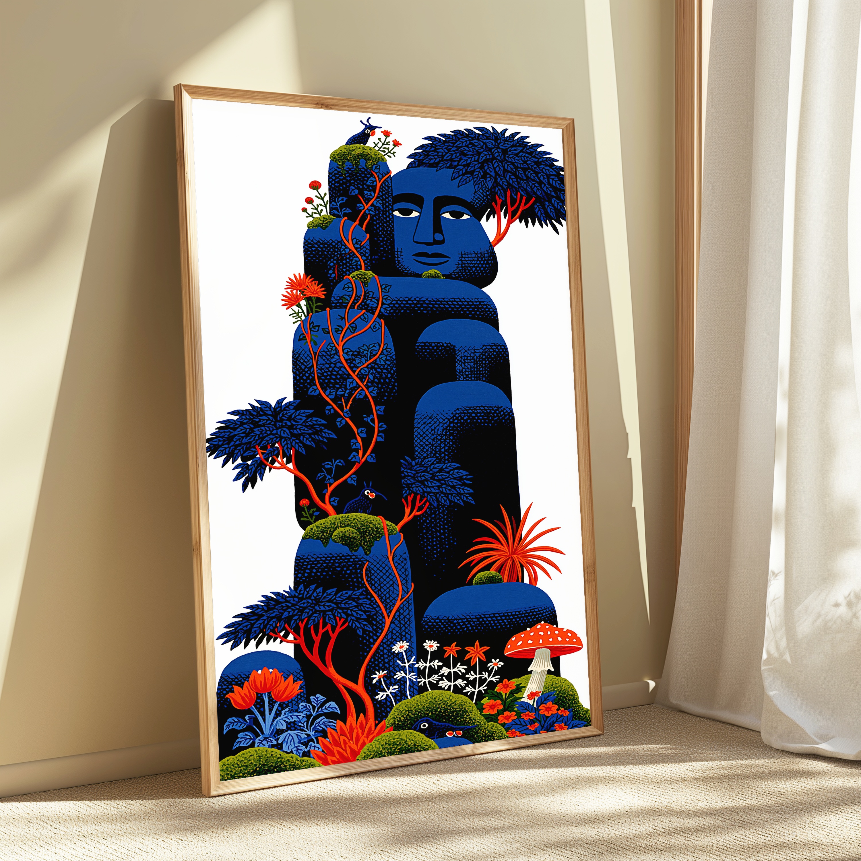 Blue Forest Head Portrait Print view 3