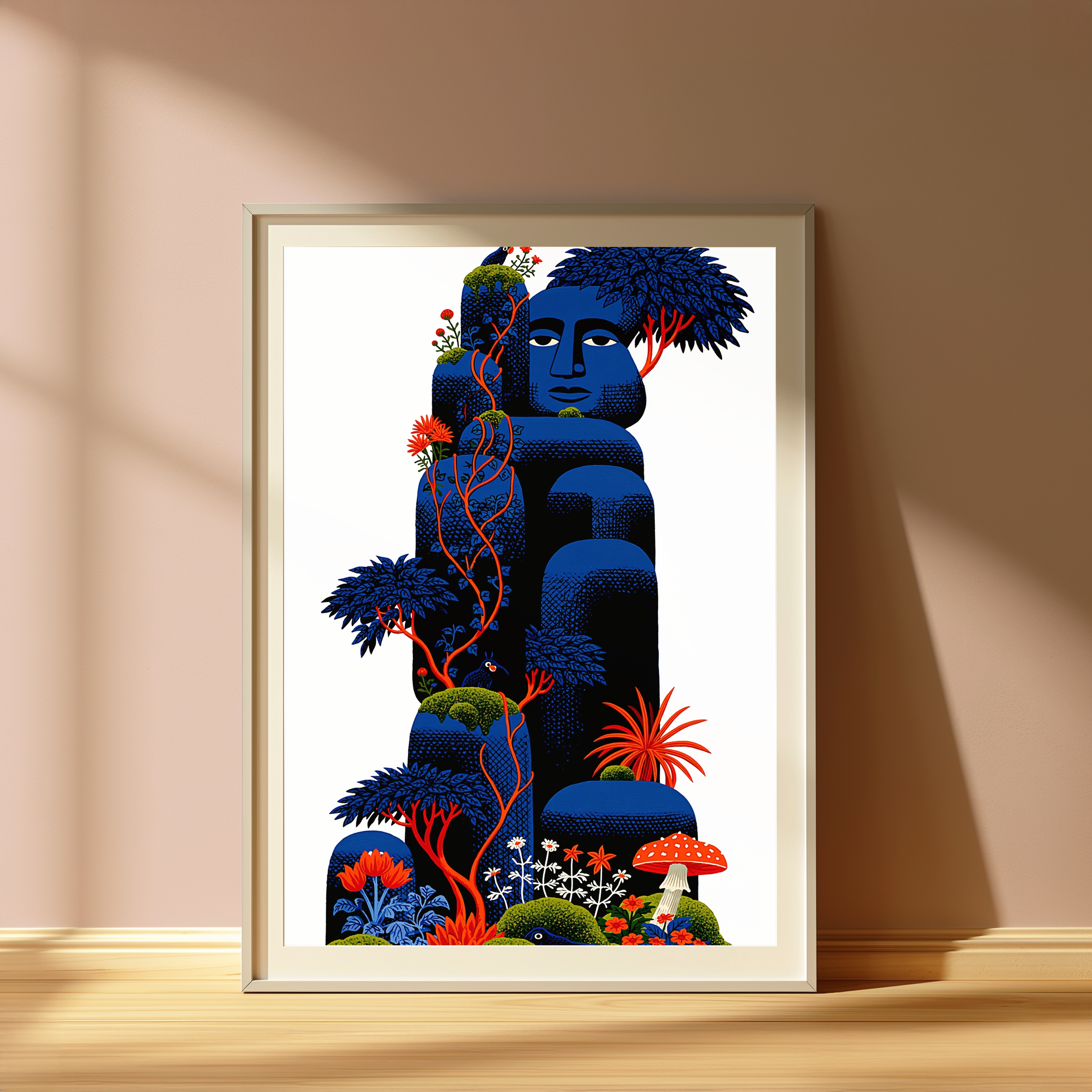 Blue Forest Head Portrait Print view 4