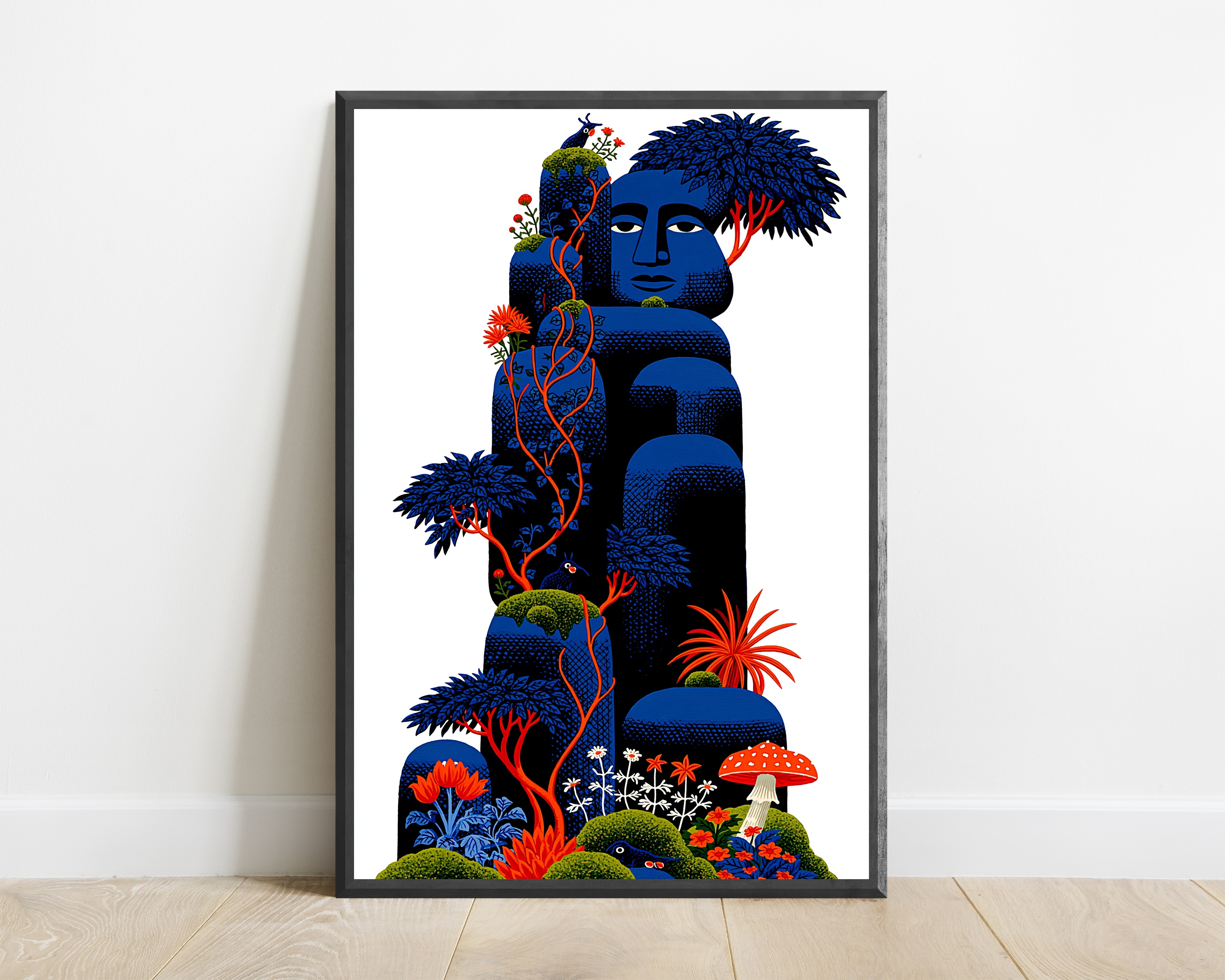 Blue Forest Head Portrait Print