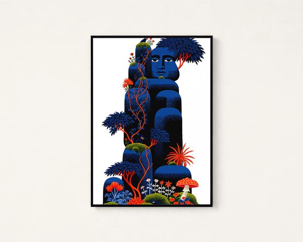 Blue Forest Portrait Print