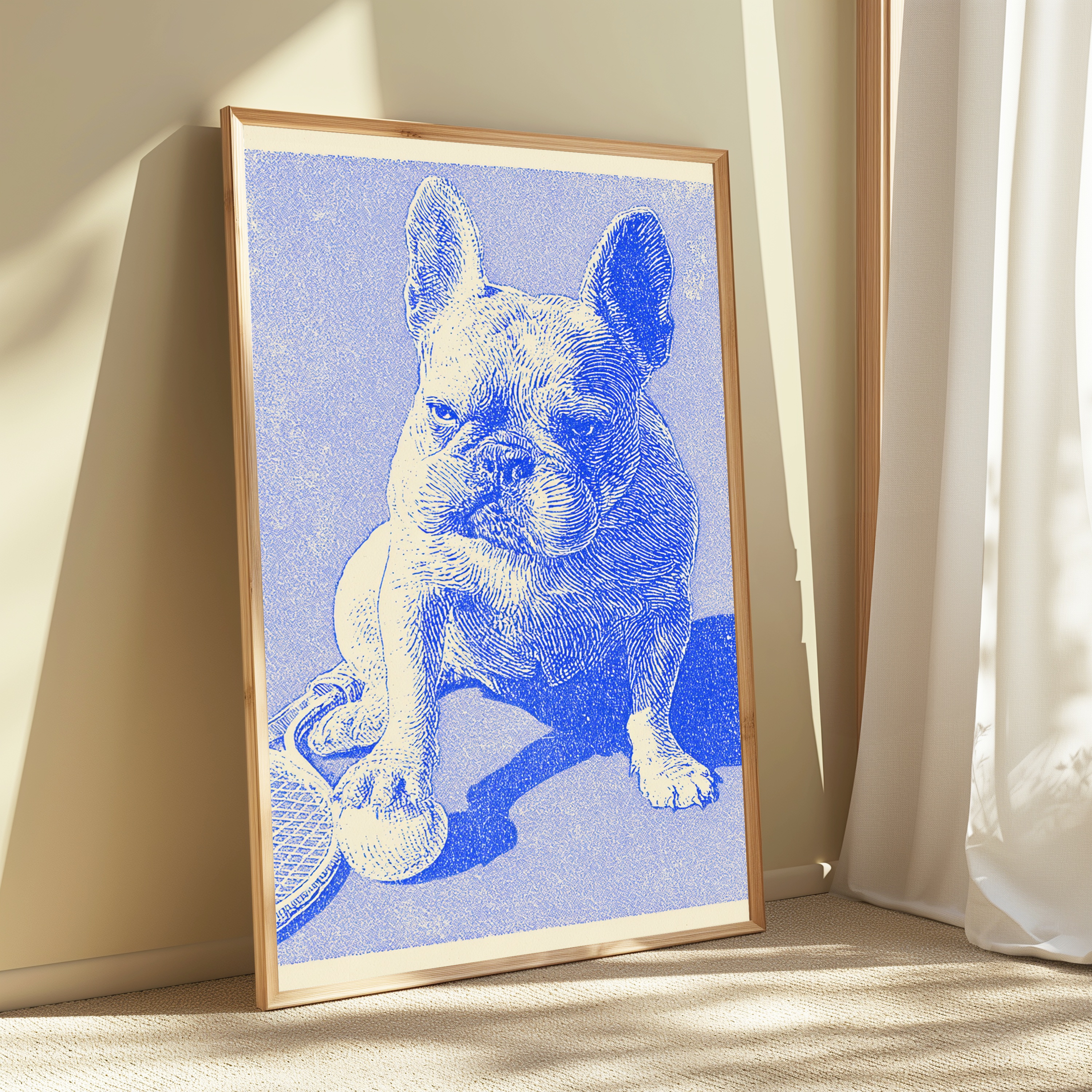 Blue French Bulldog Portrait Print view 3