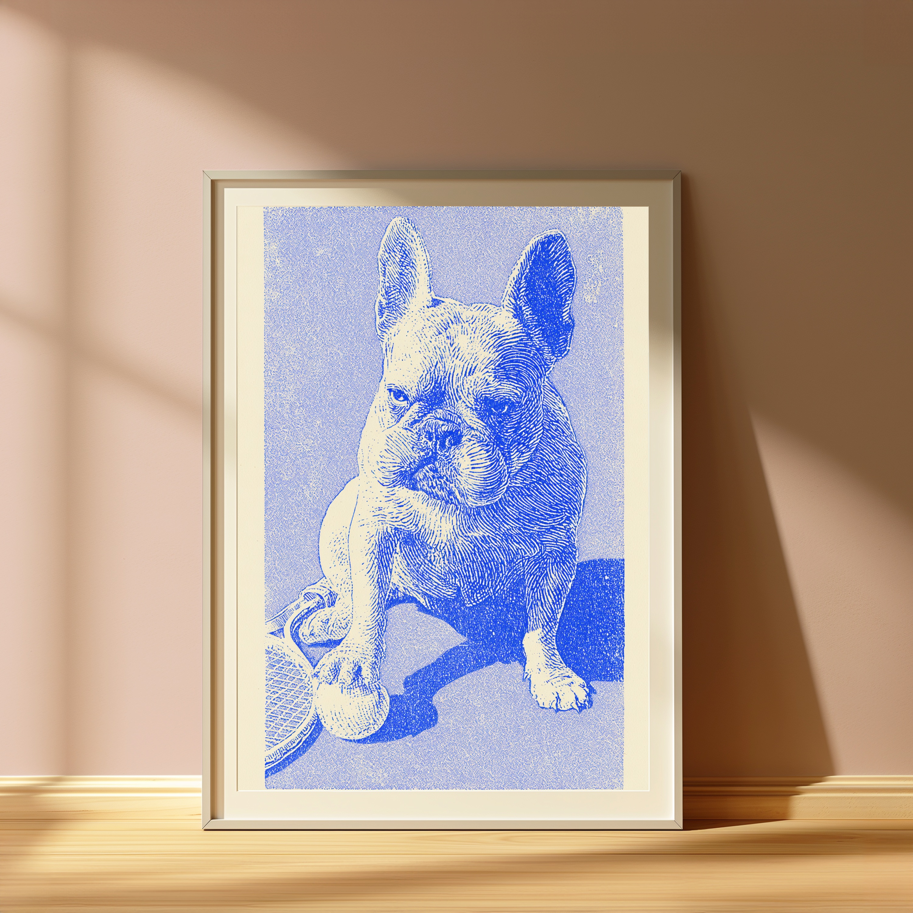 Blue French Bulldog Portrait Print view 4