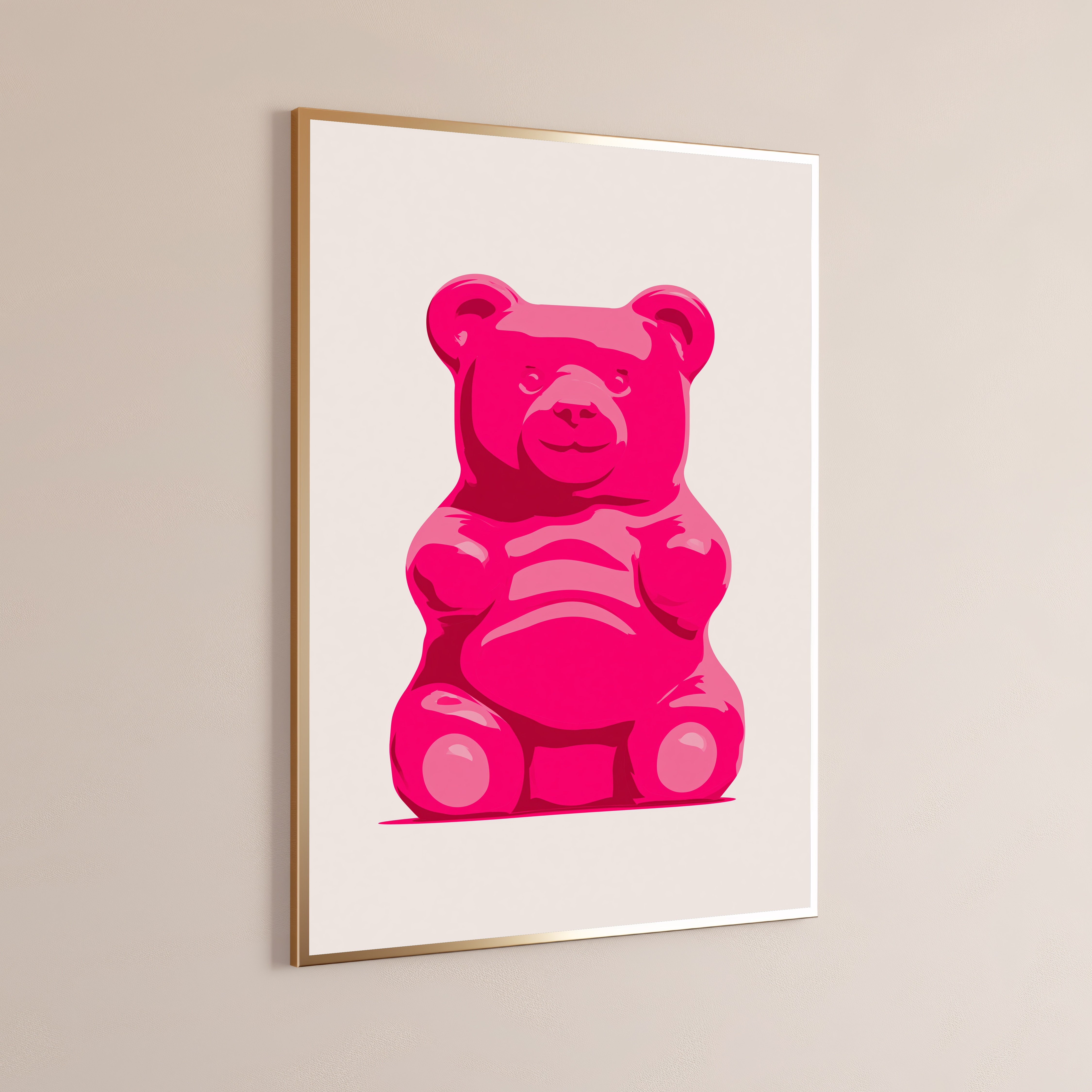 Bold Pink Gummy Bear Pop Art Print