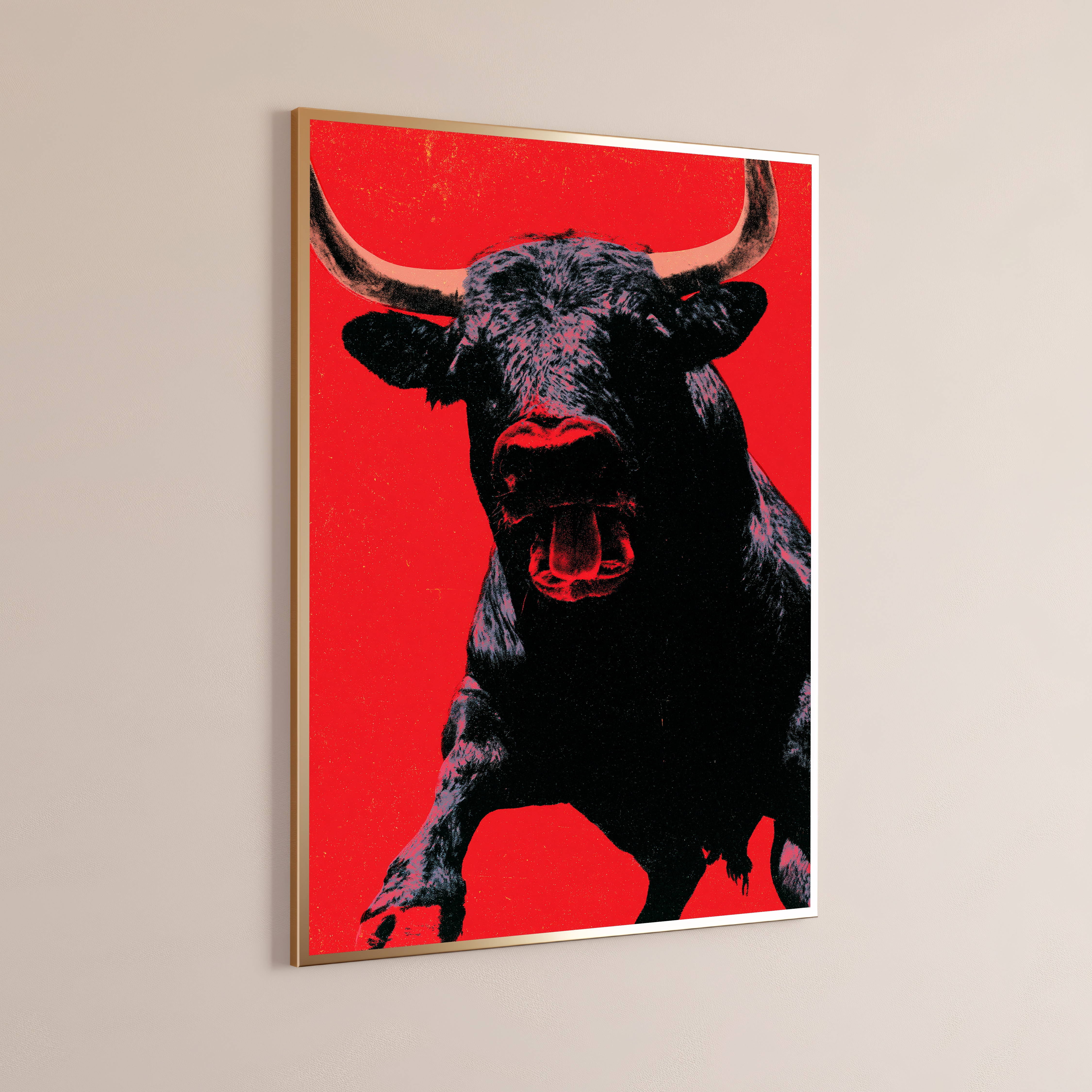 Bold Red Bull Pop Art Print
