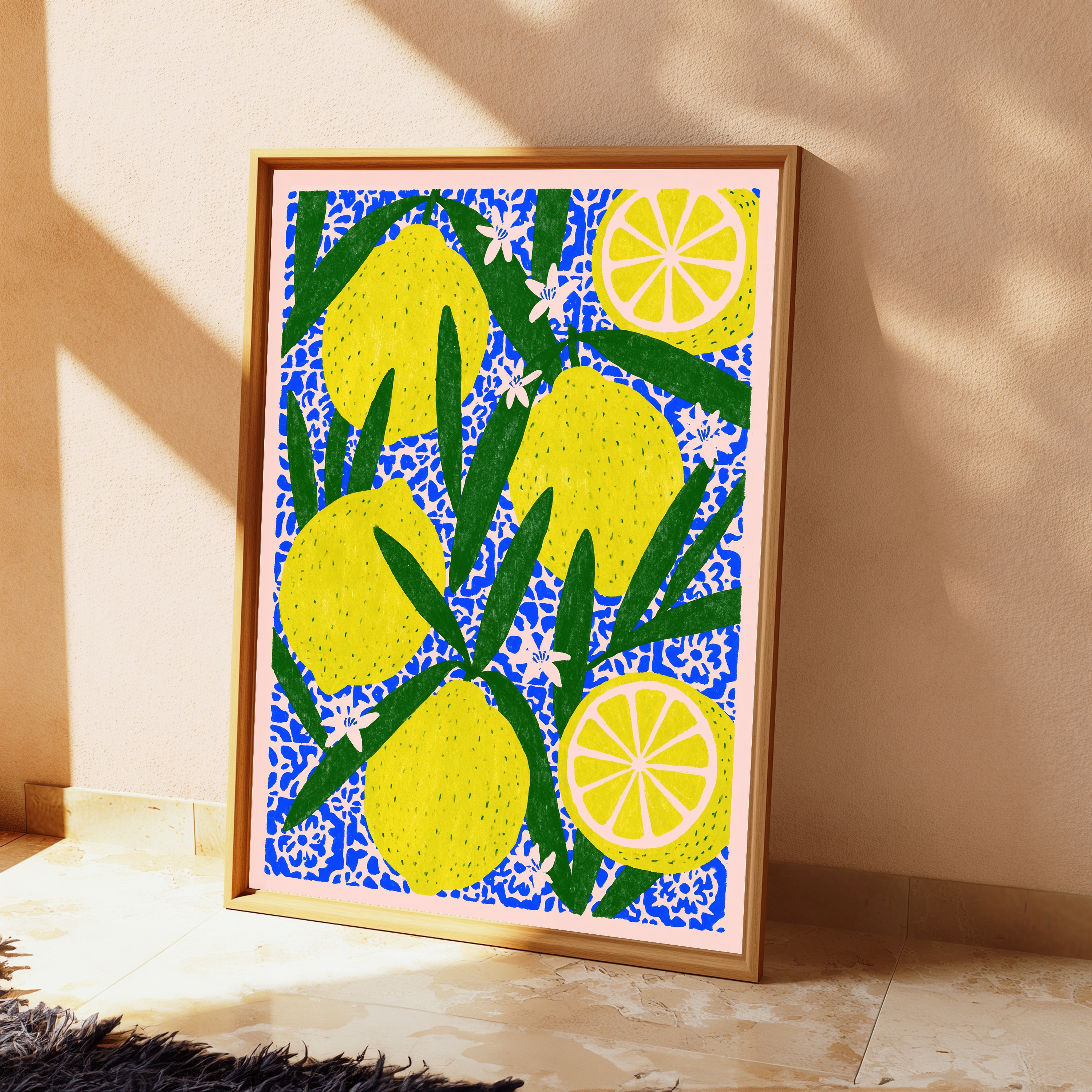 Bright Lemon Citrus Pop Art Print view 2