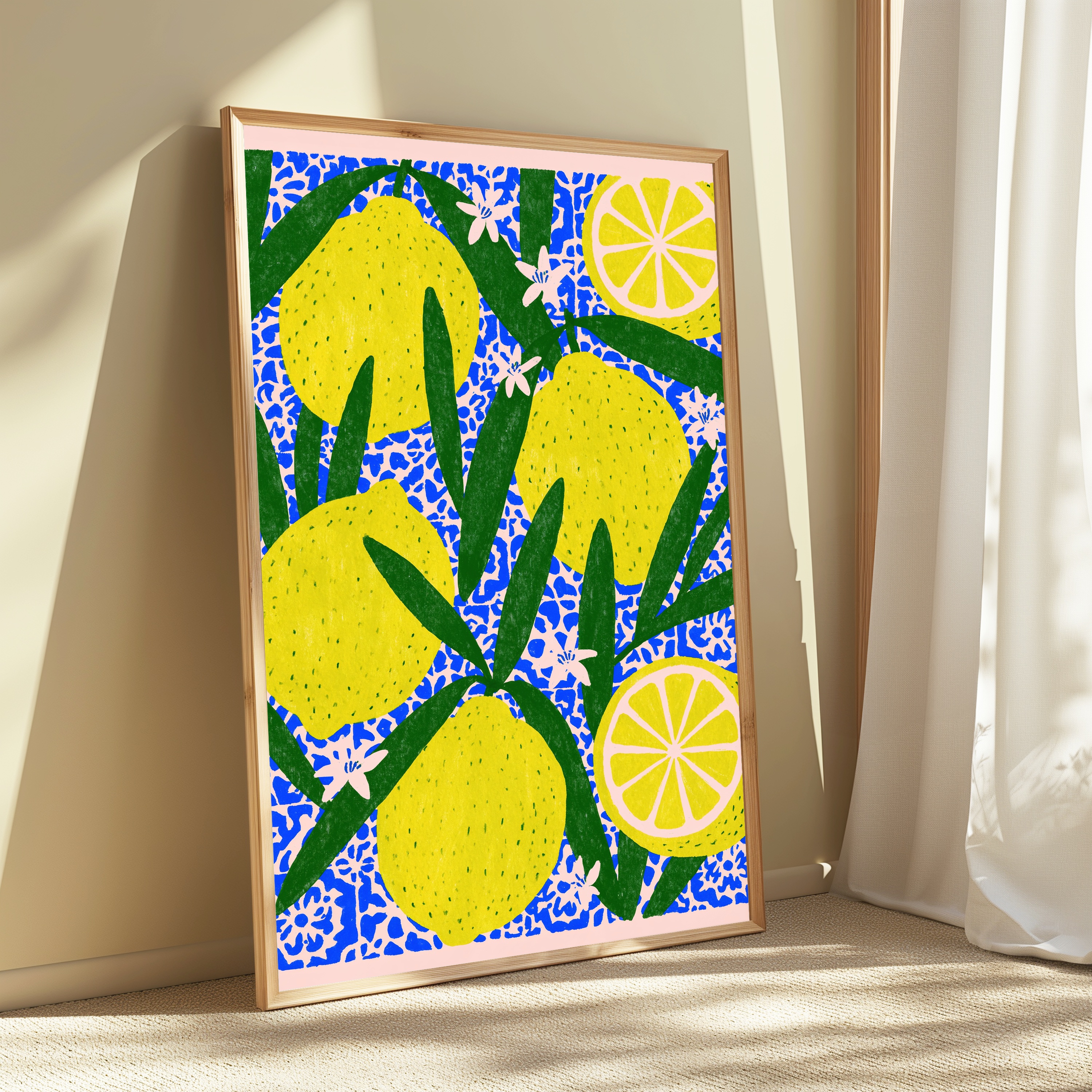 Bright Lemon Citrus Pop Art Print view 3