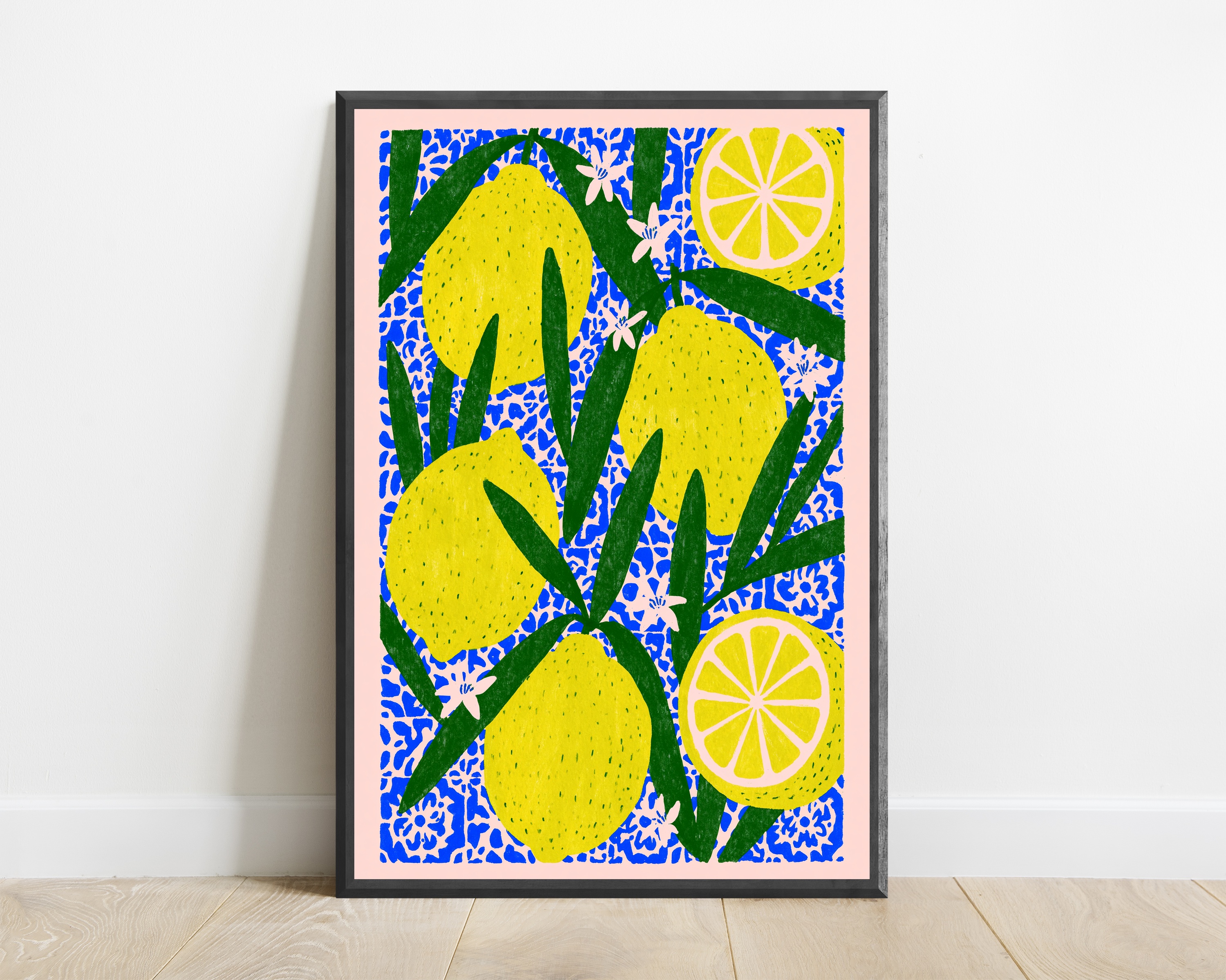 Bright Lemon Citrus Pop Art Print