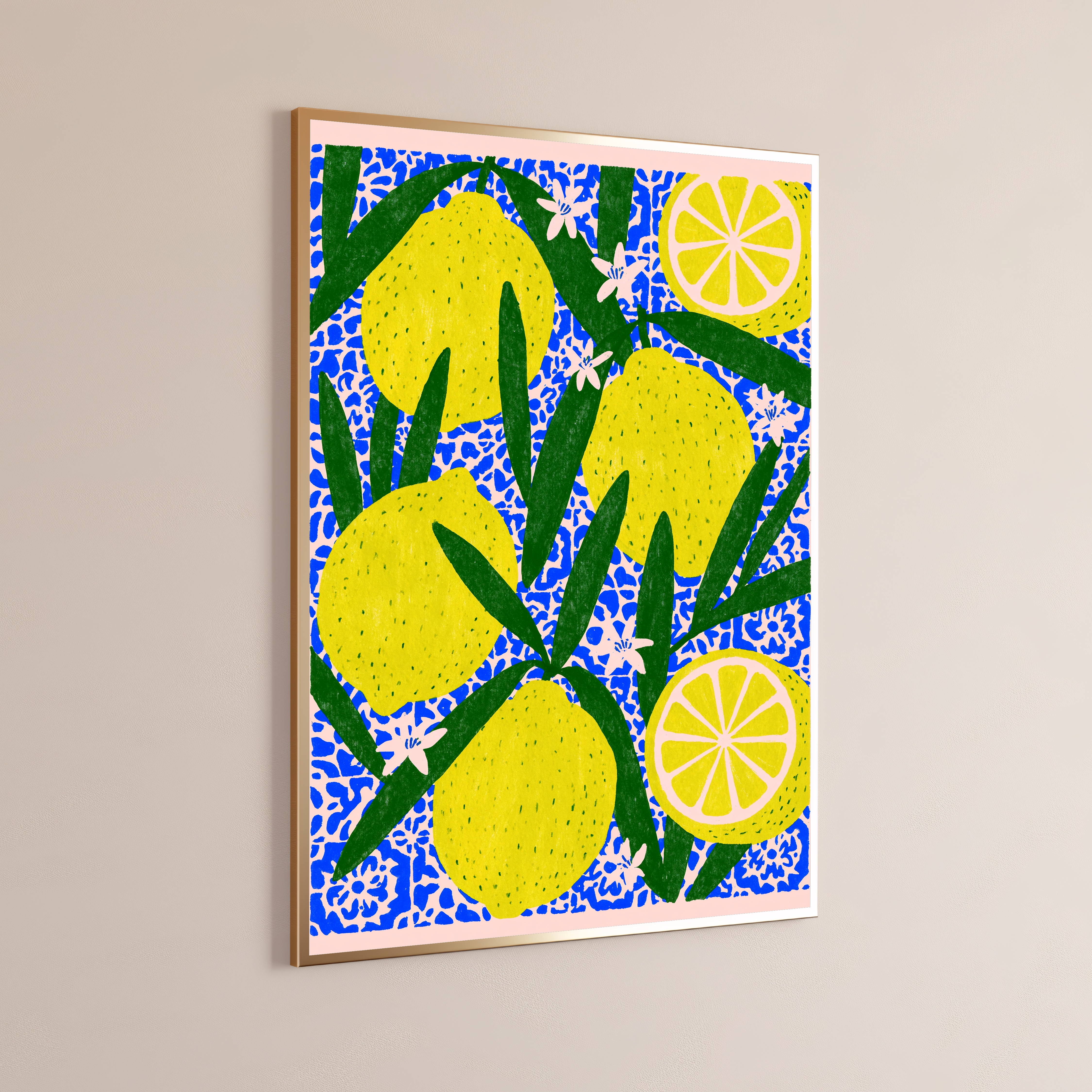 Bright Lemon Citrus Pop Art Print