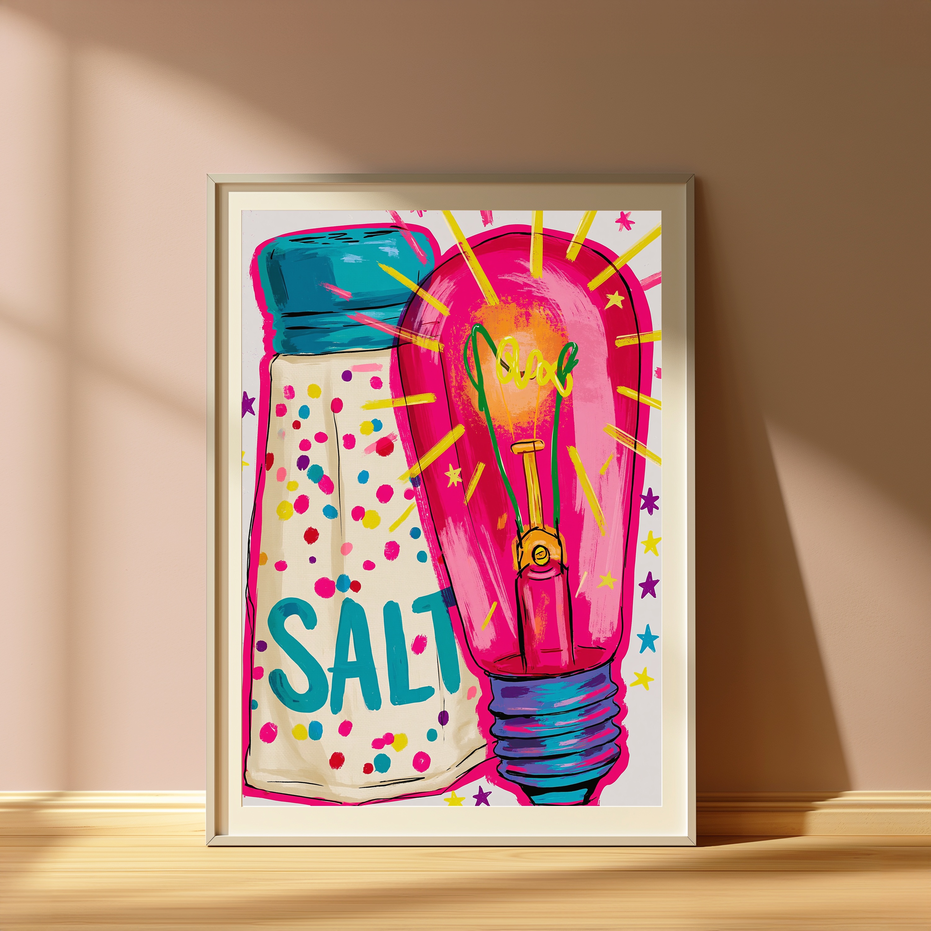 Bright Lightbulb Pop Art Print view 4