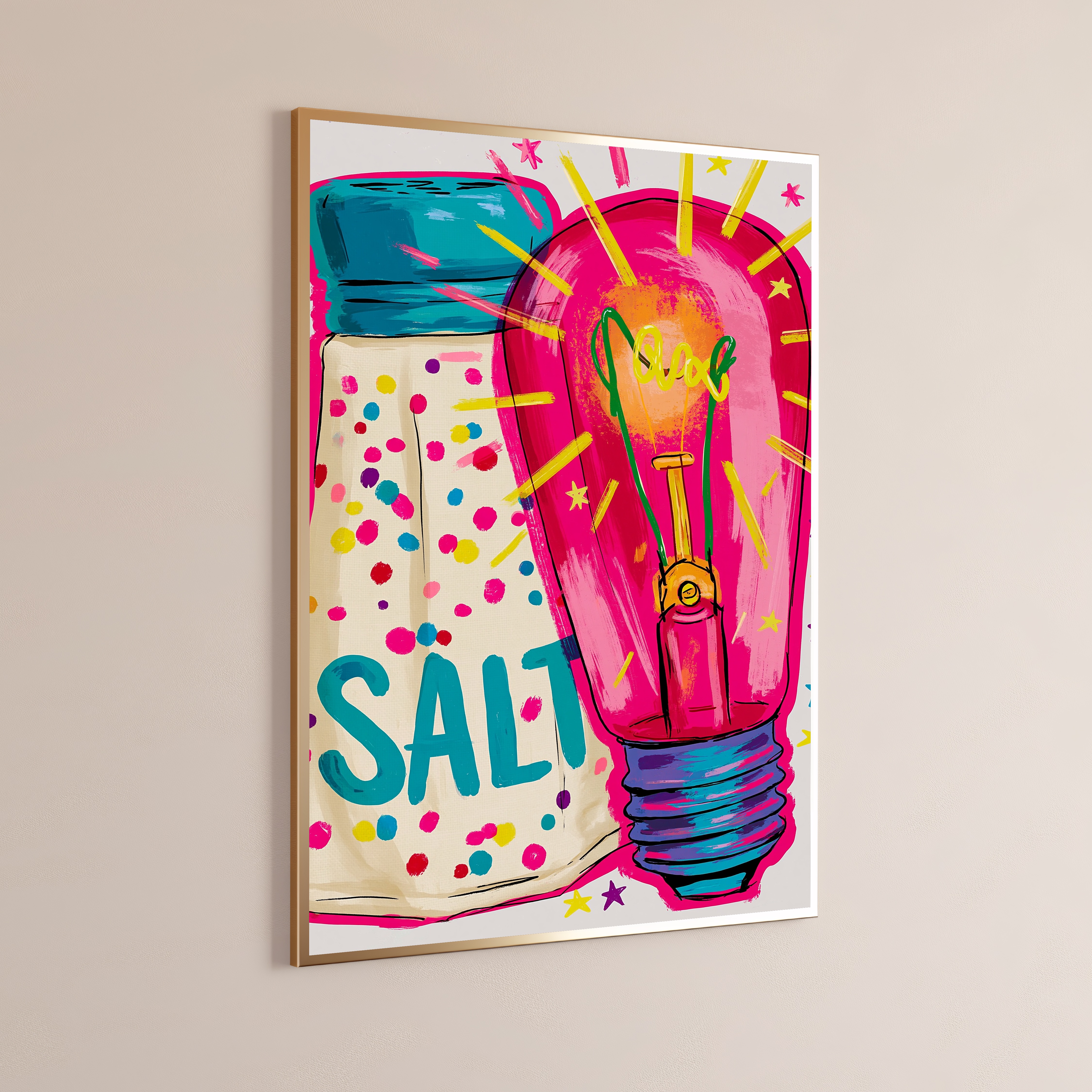 Bright Lightbulb Pop Art Print