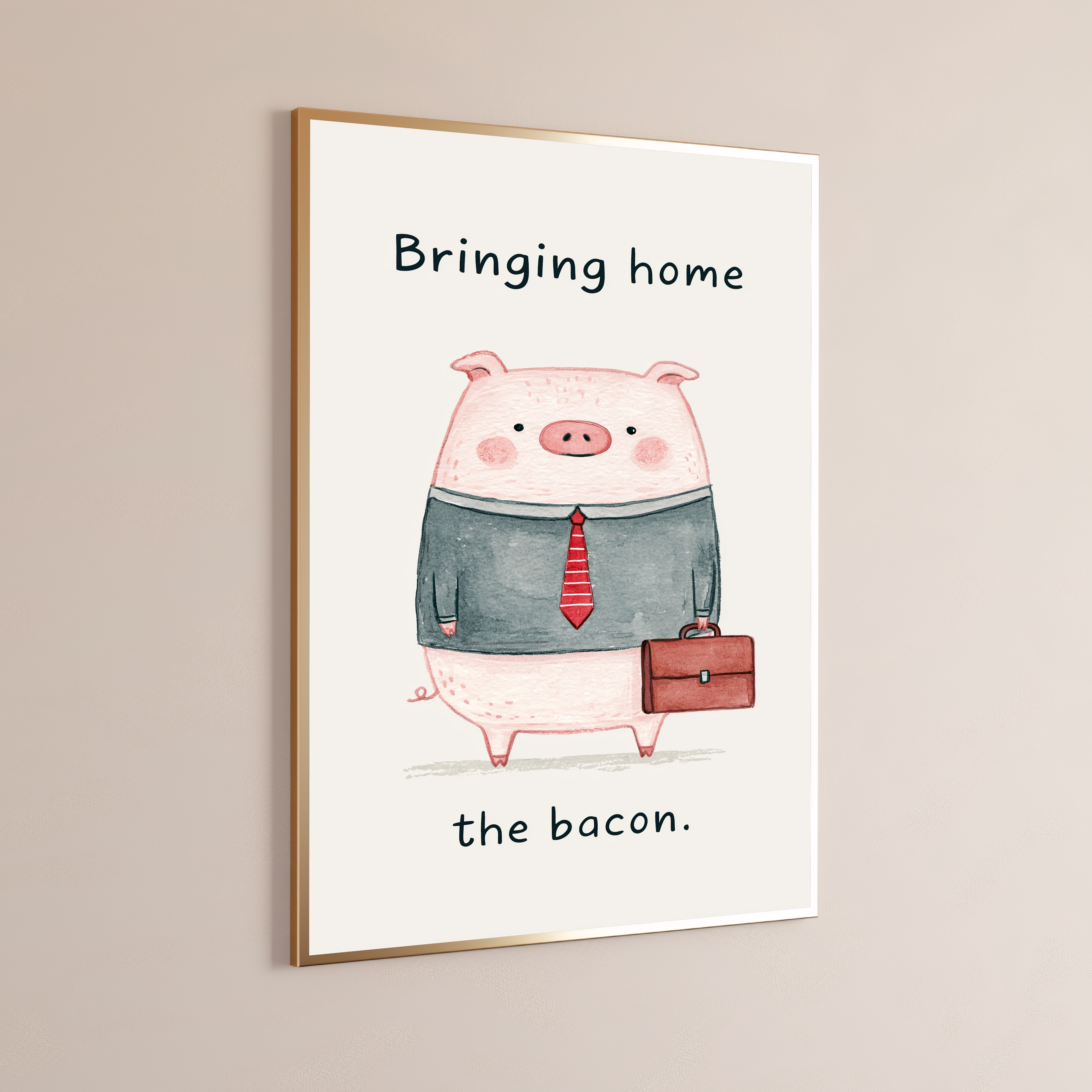 Business Pig Briefcase Pop Art Print