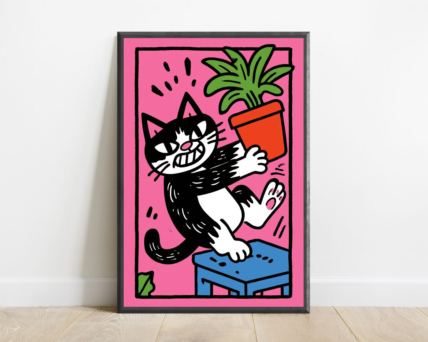 Cheeky Black Cat Pop Art Print — view 1