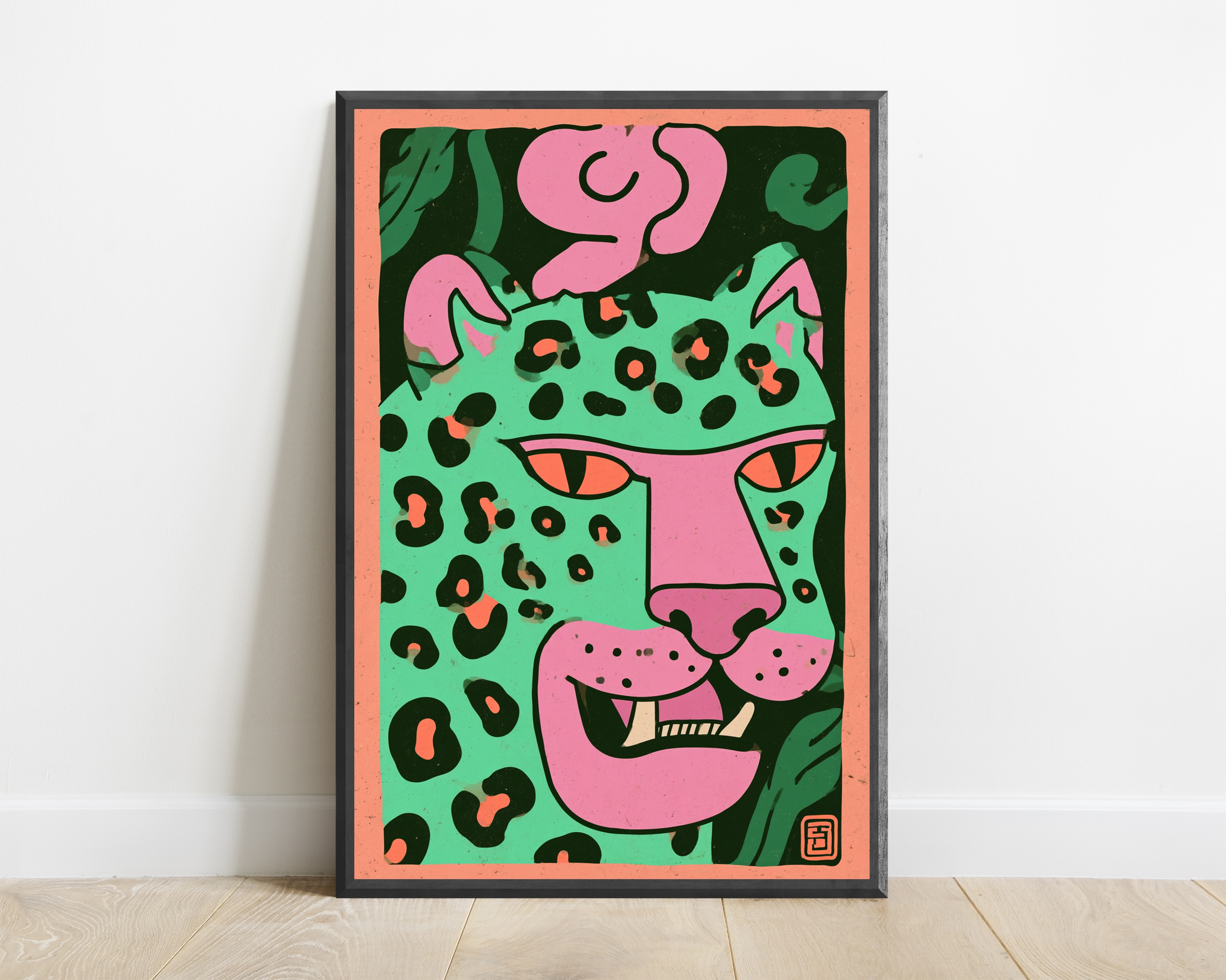 Cheeky Leopard Tongue Pop Art Print