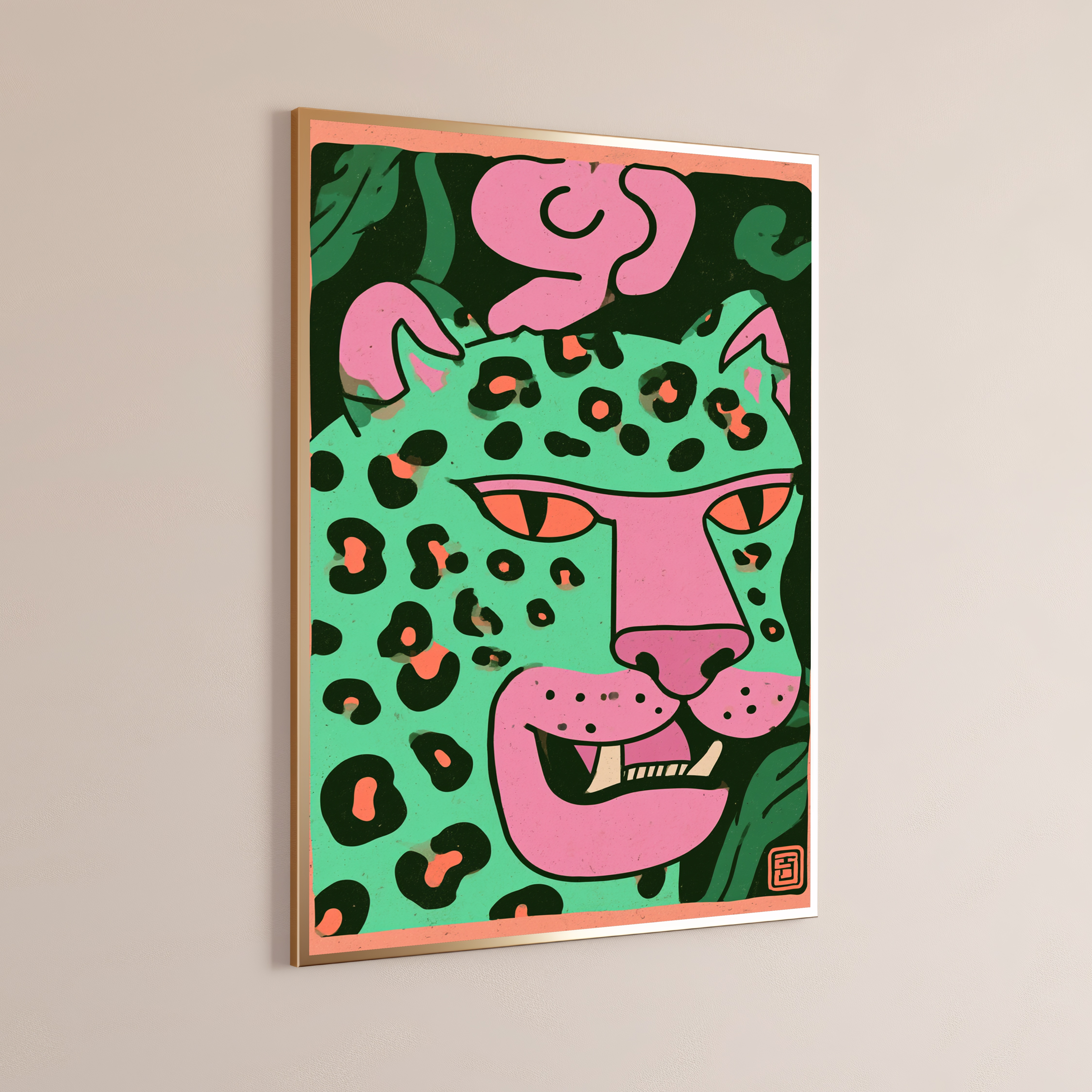 Cheeky Leopard Tongue Pop Art Print