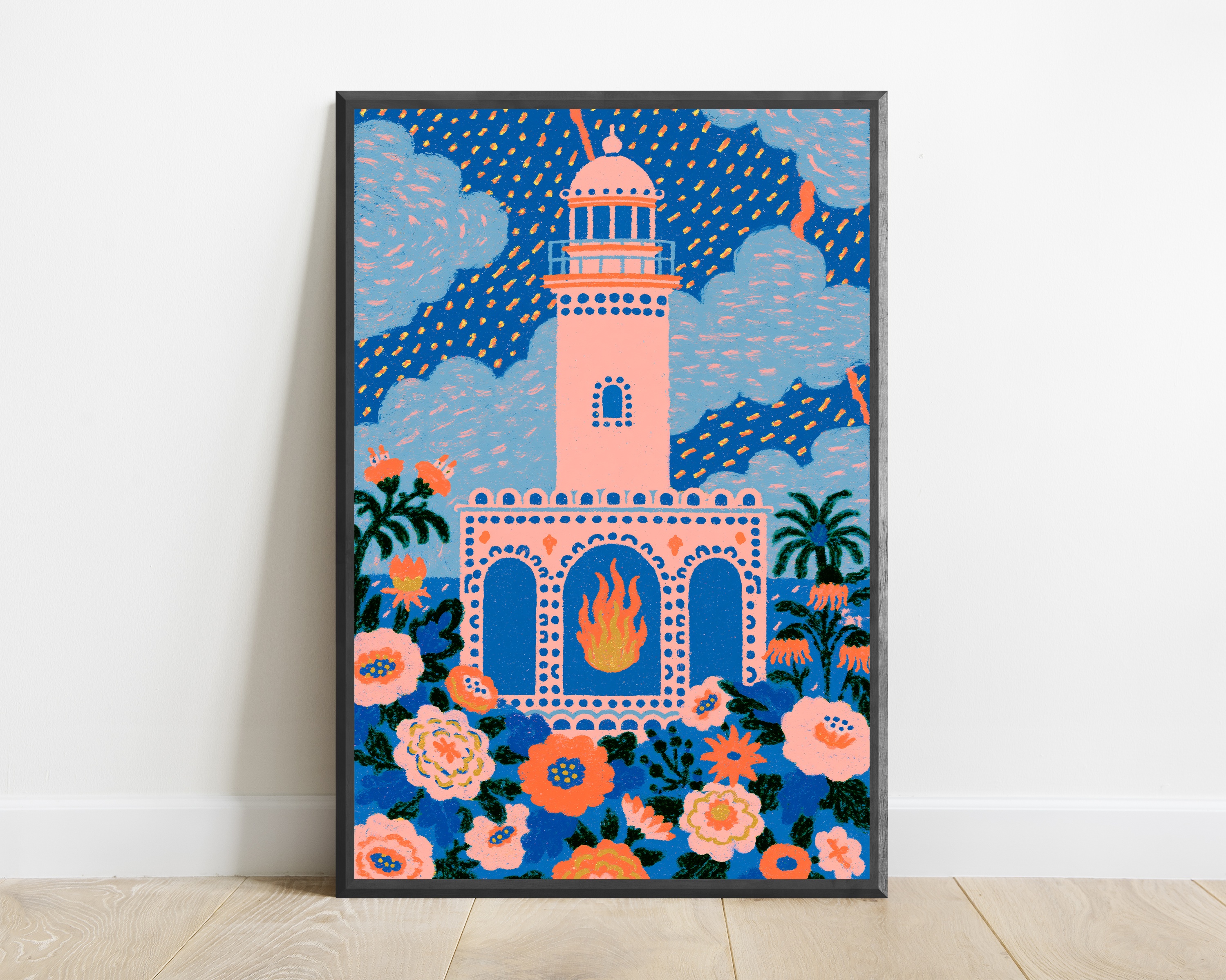 Moorish Lighthouse Fire Art Print — view 1