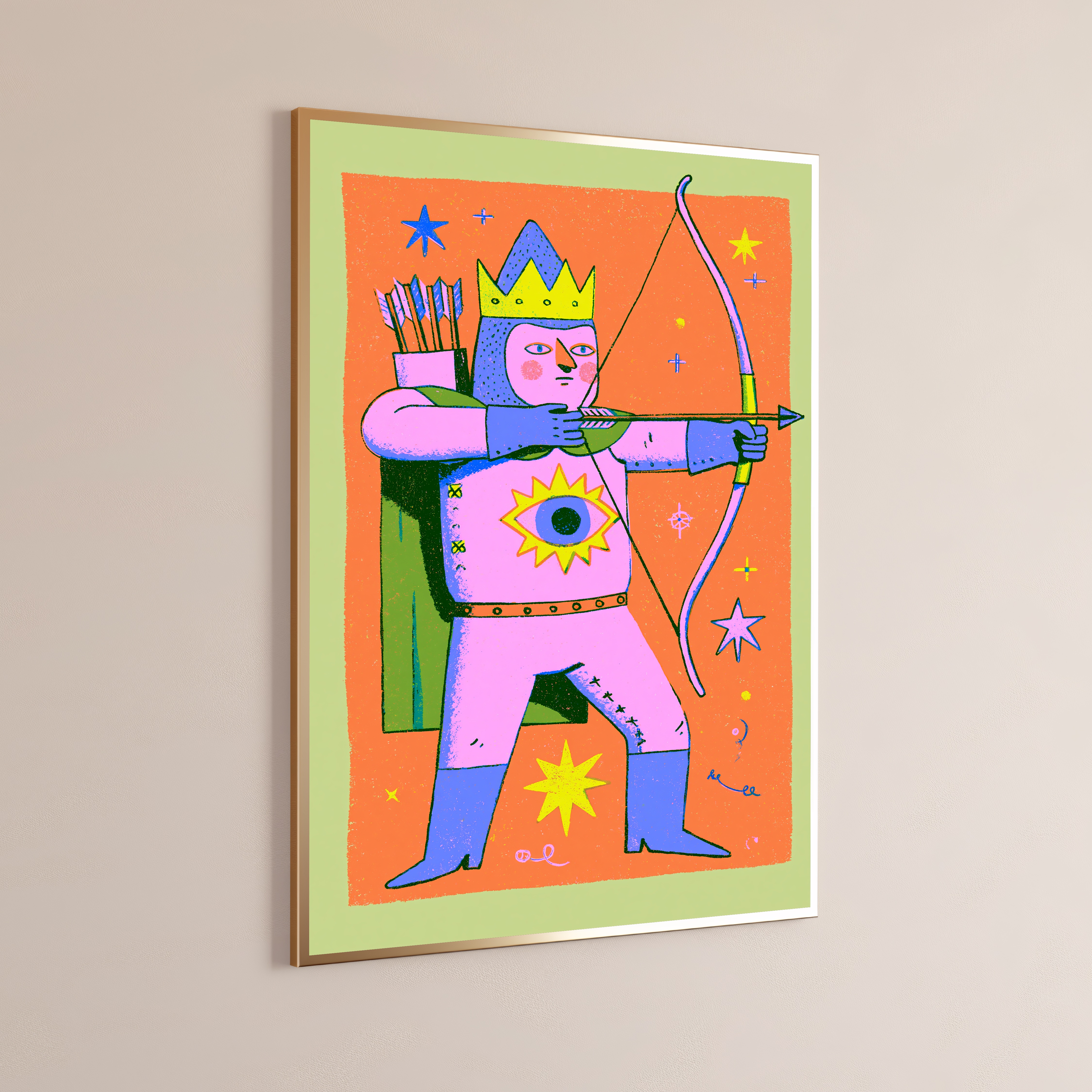 Colorful Archer Queen Pop Art Print