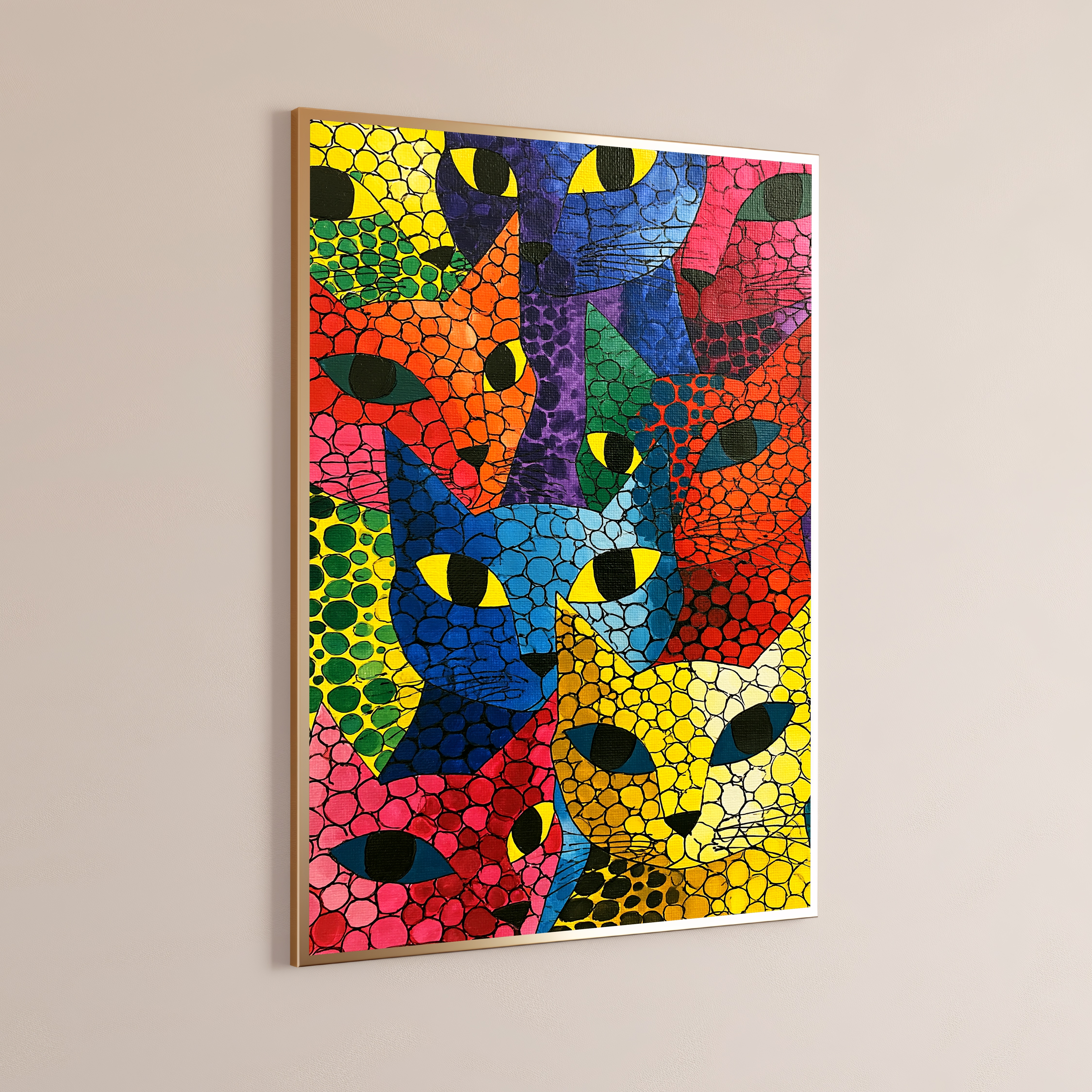 Colorful Cat Mosaic Pop Art Print