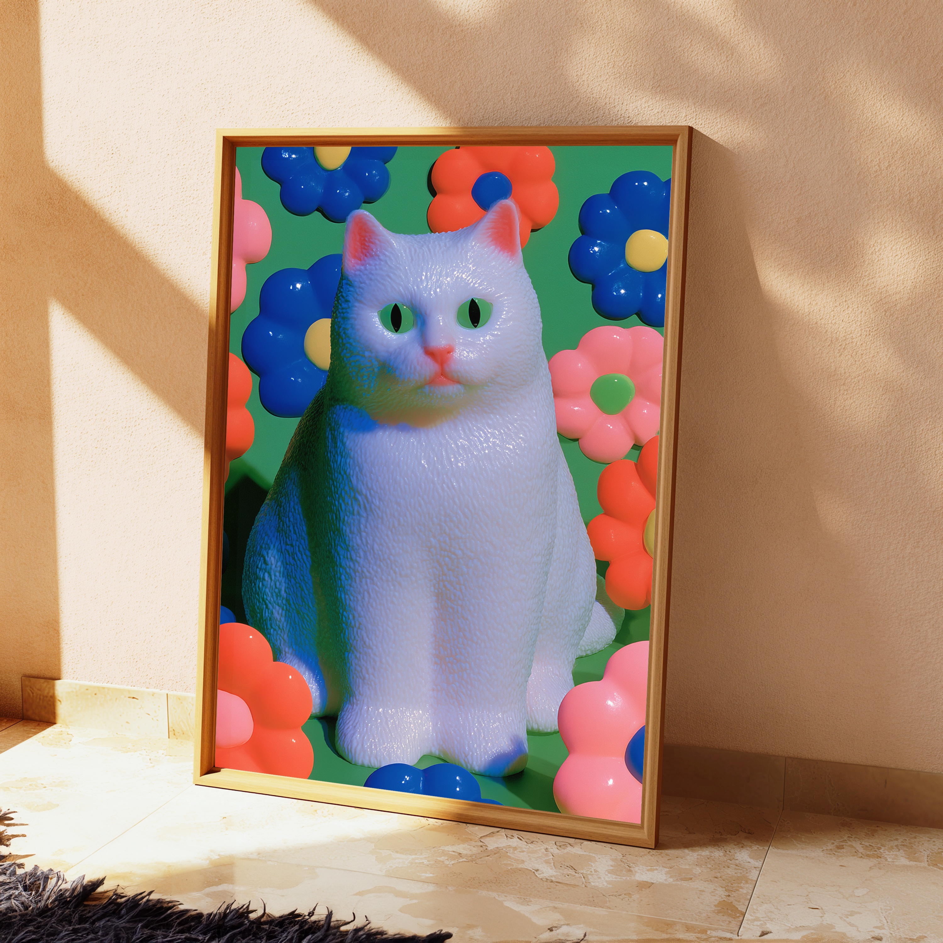 Colorful Cat Pop Art Print view 2