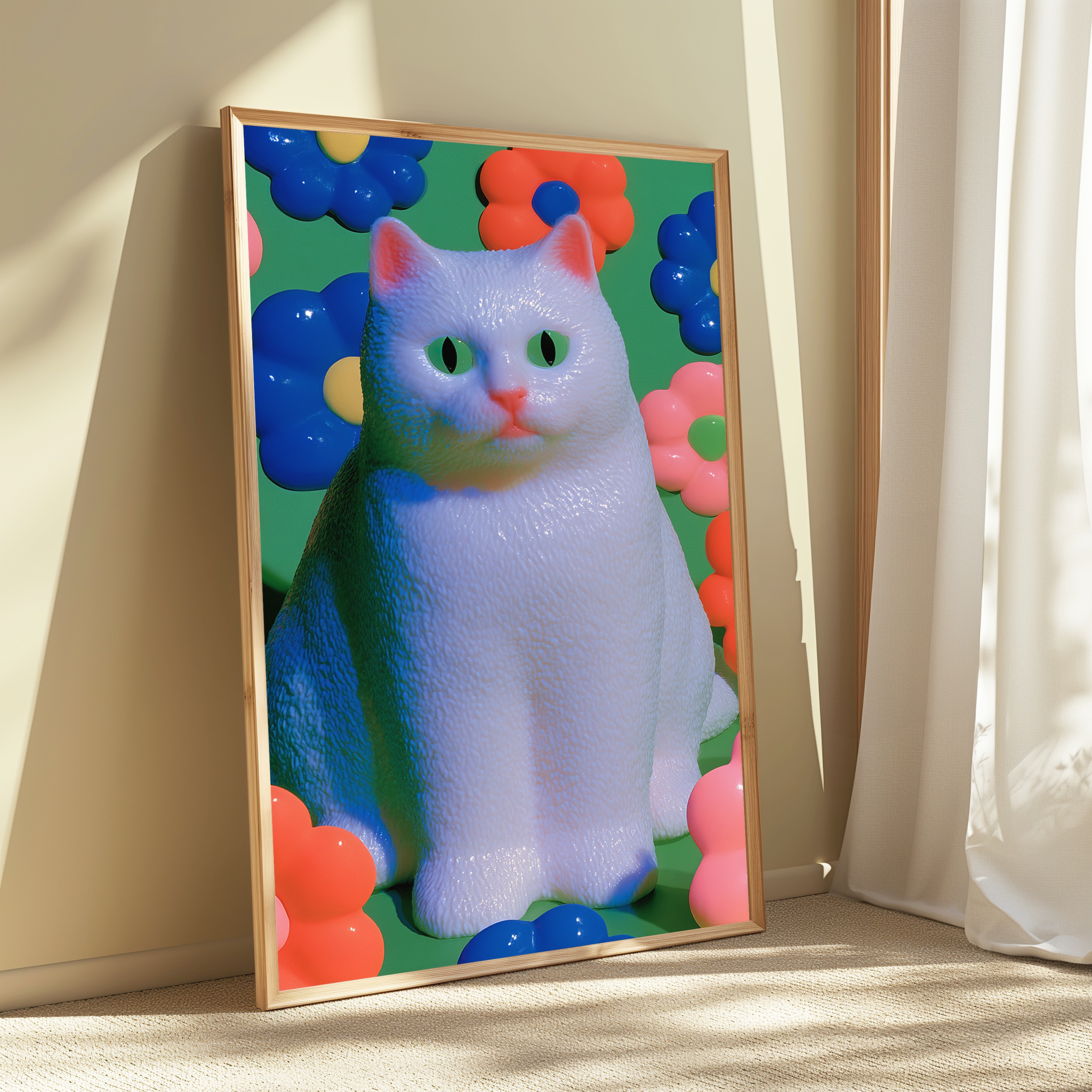 Colorful Cat Pop Art Print view 3