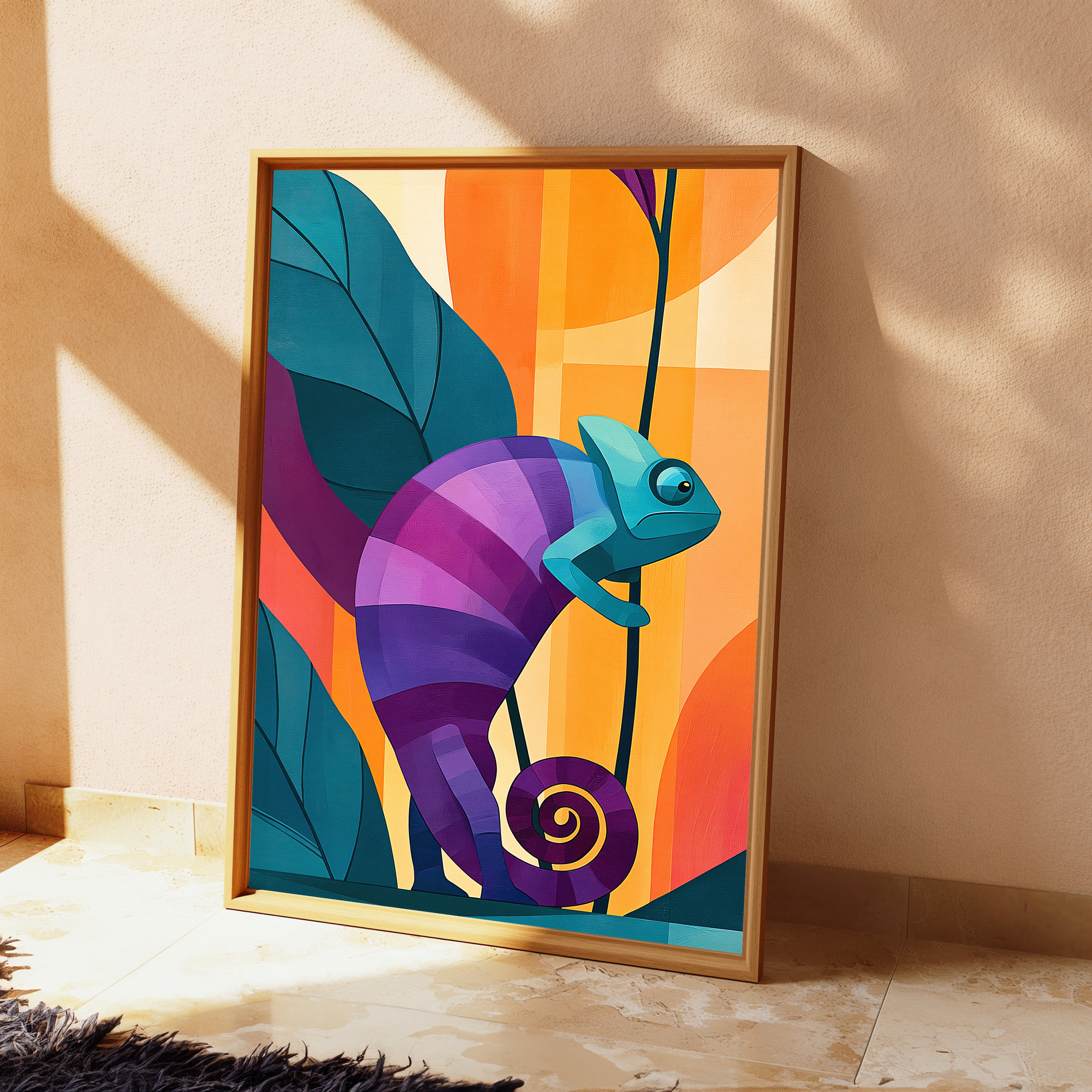 Colorful Chameleon Pop Art Print view 2