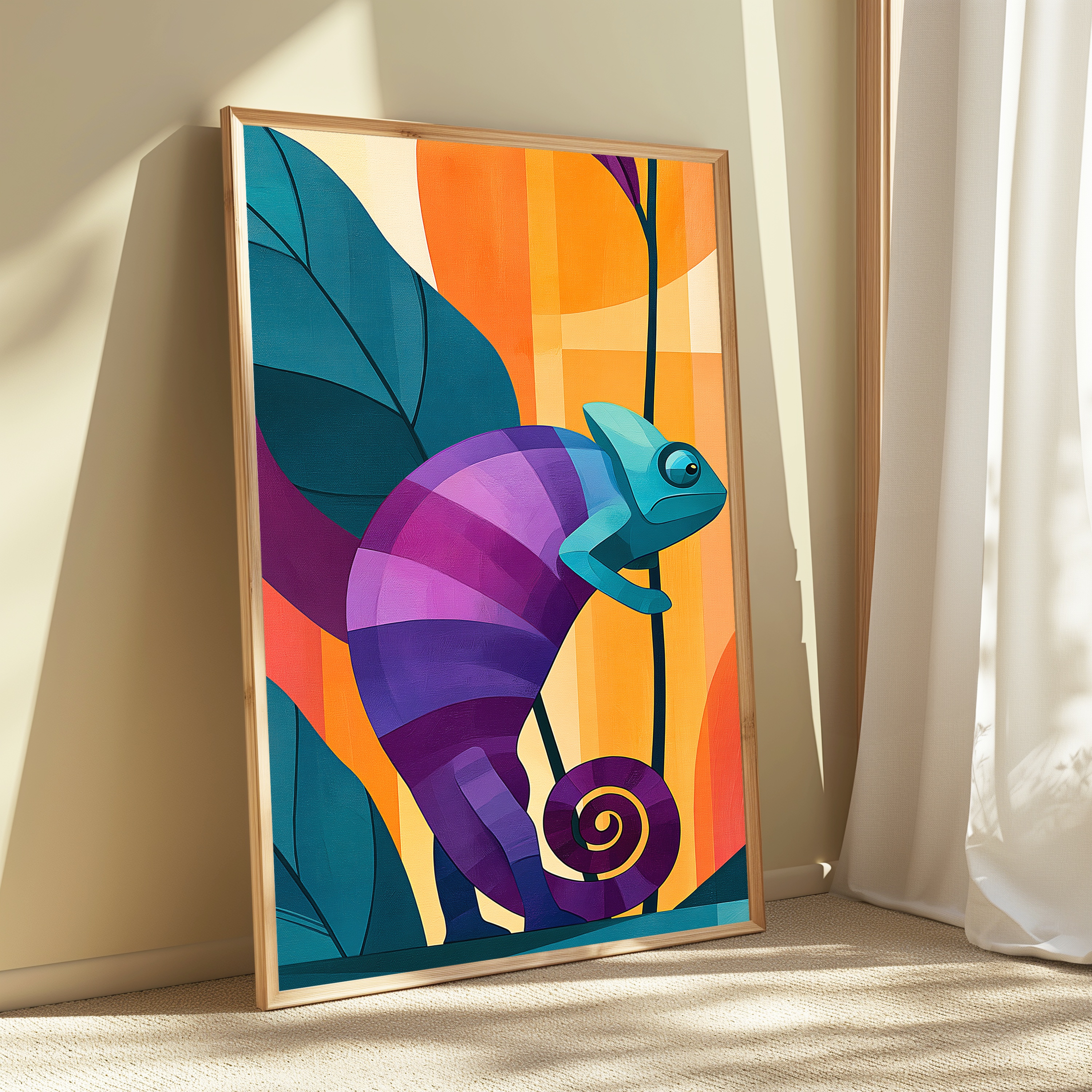 Colorful Chameleon Pop Art Print view 3