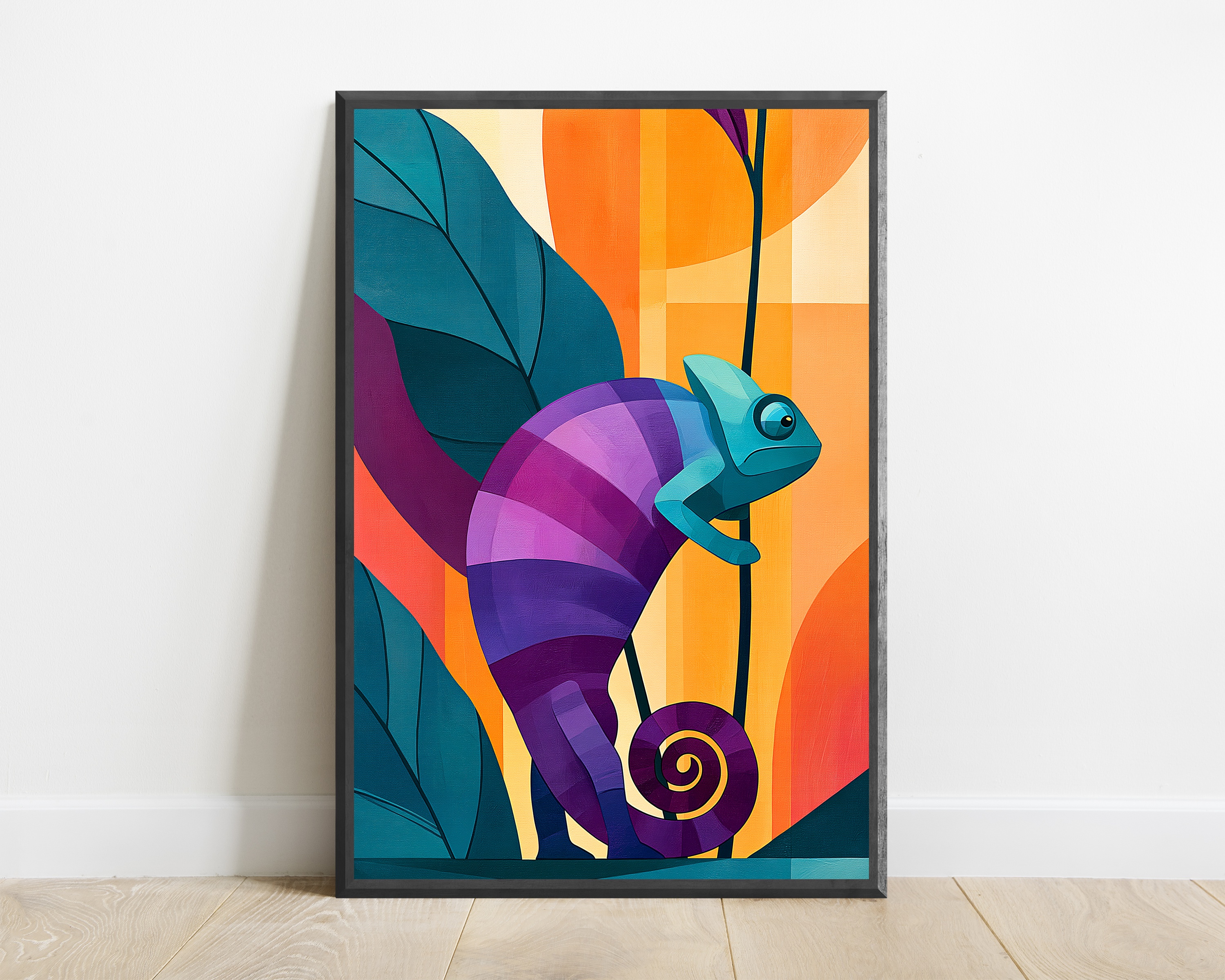 Colorful Chameleon Pop Art Print