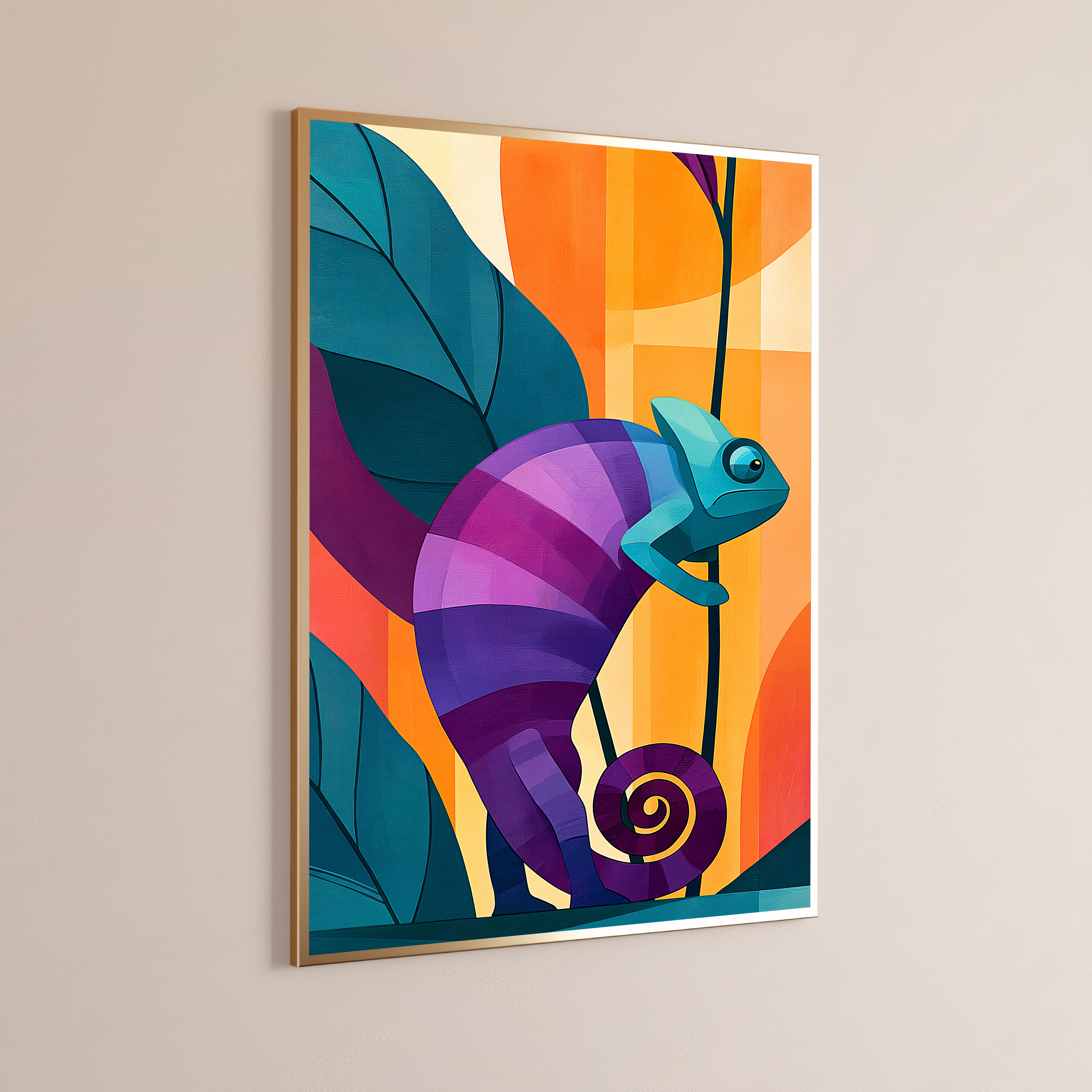 Colorful Chameleon Pop Art Print