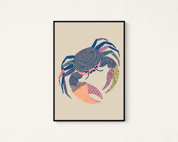 Colorful Crab Pop Art Print