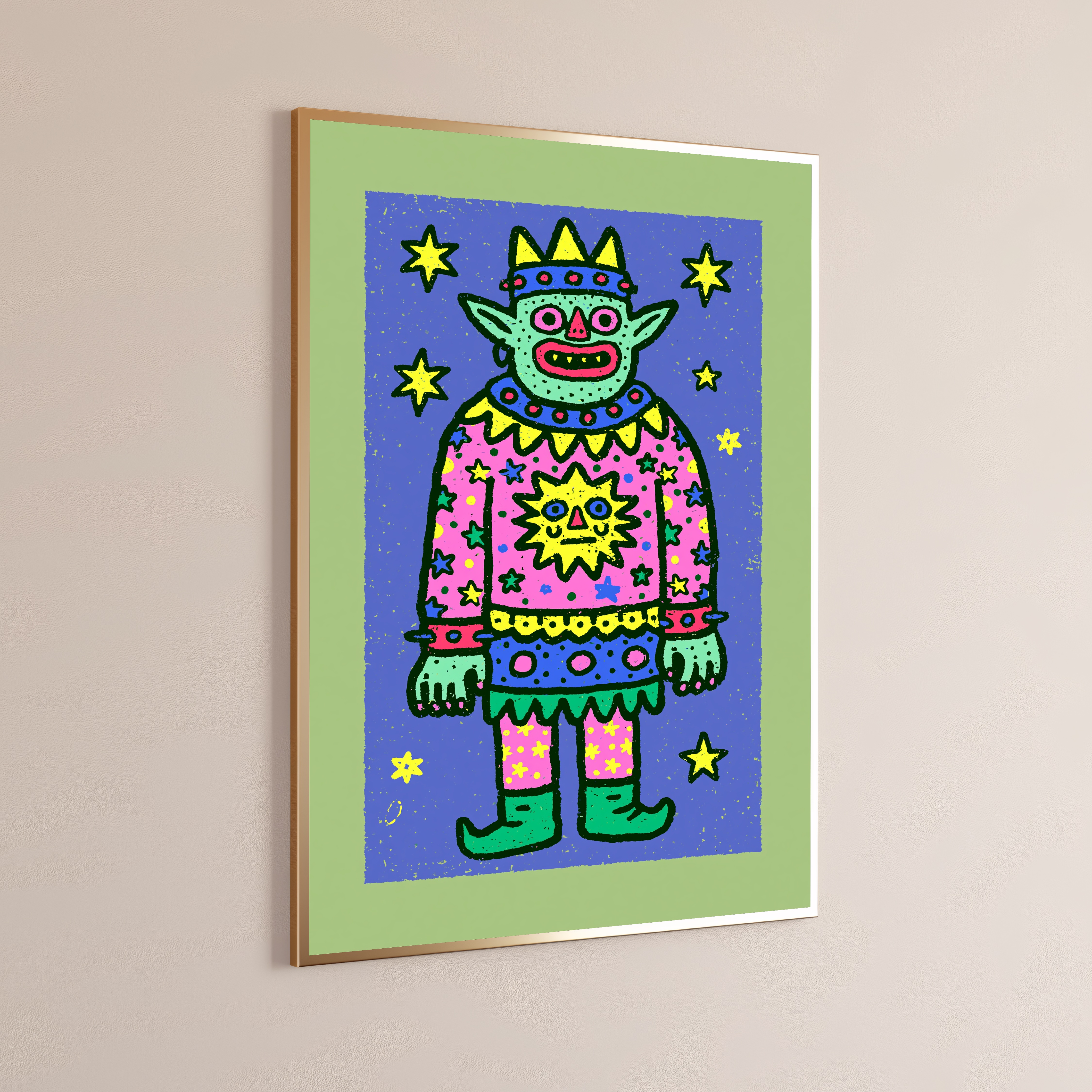 Colorful Demon Creature Pop Art Print