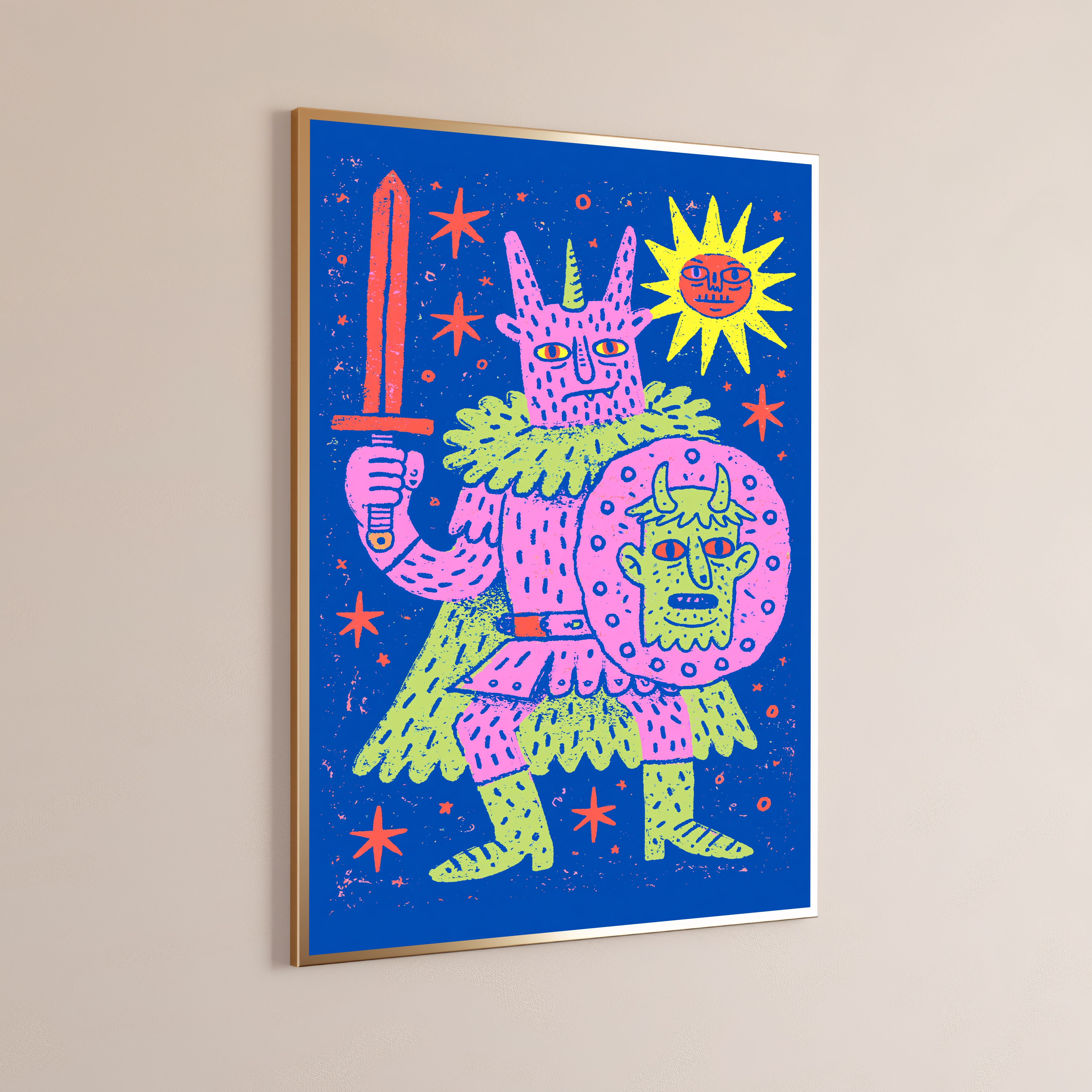 Colorful Demon Sword Pop Art Print